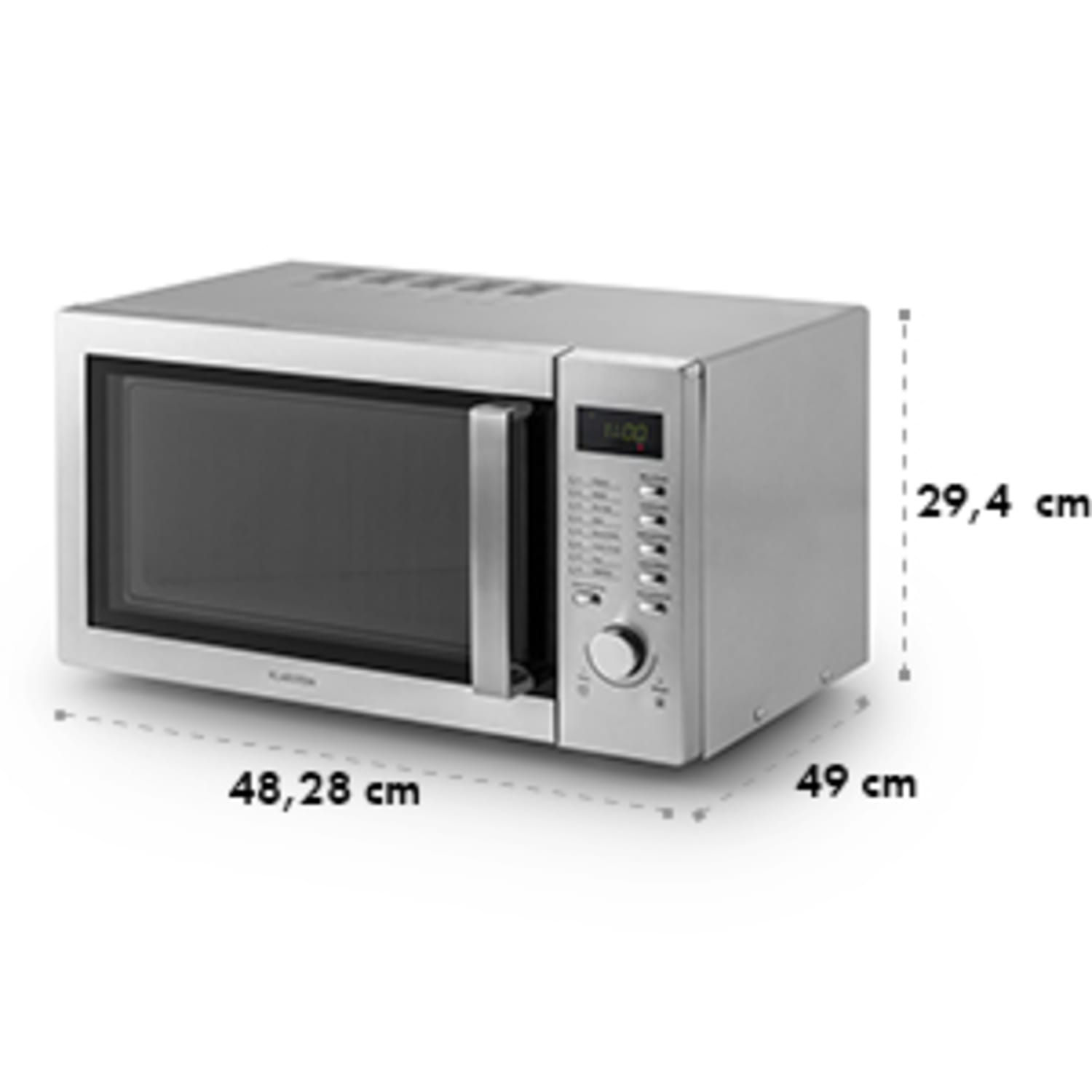 Klarstein Steelwave, 23 l, 800 W mikrovlnná rúra, 1000 W gril, nerezová oceľ, zabudovací rám