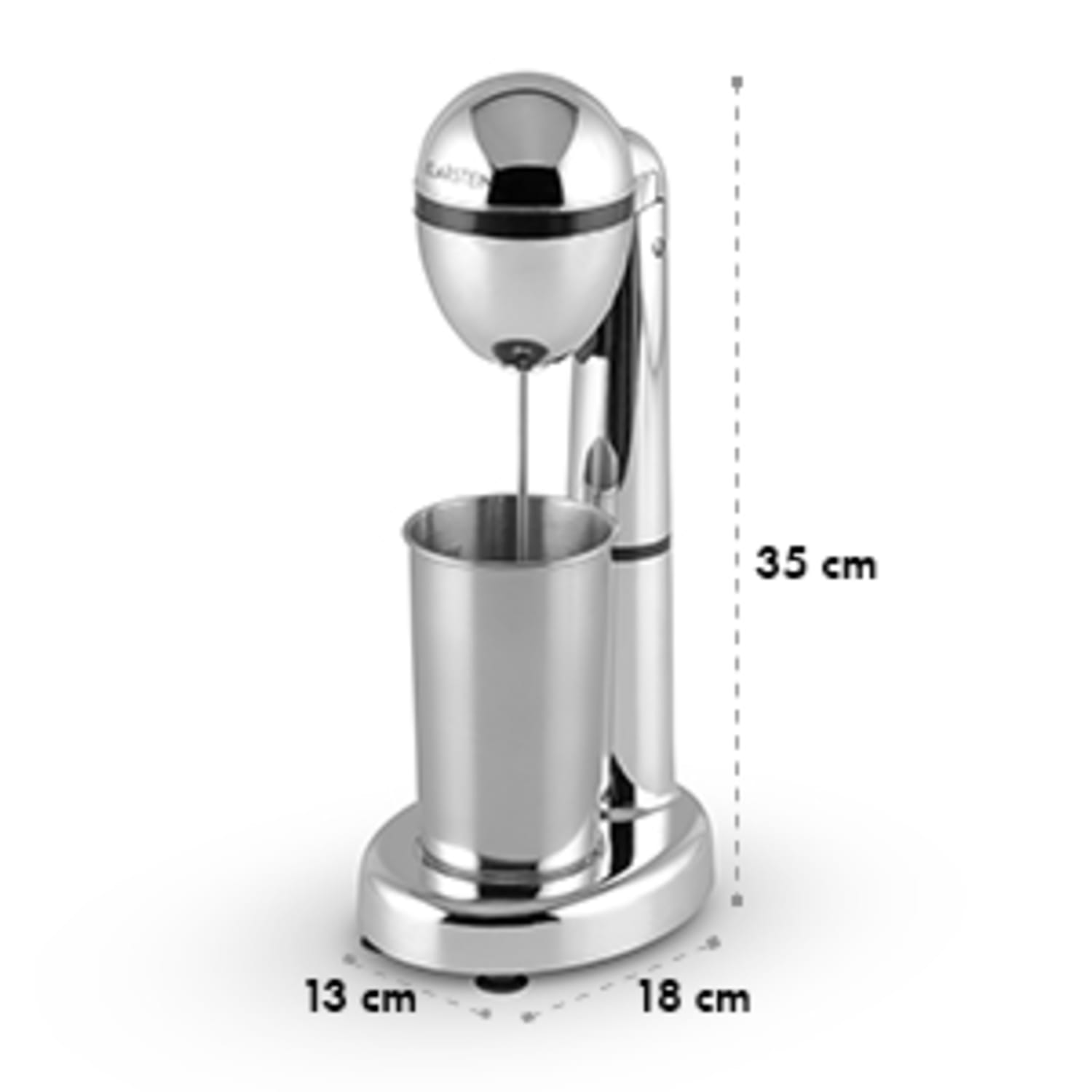 Van Damme Drinkmixer Shaker 100W 450 ml Mixbägare i rostfritt stål, Silver