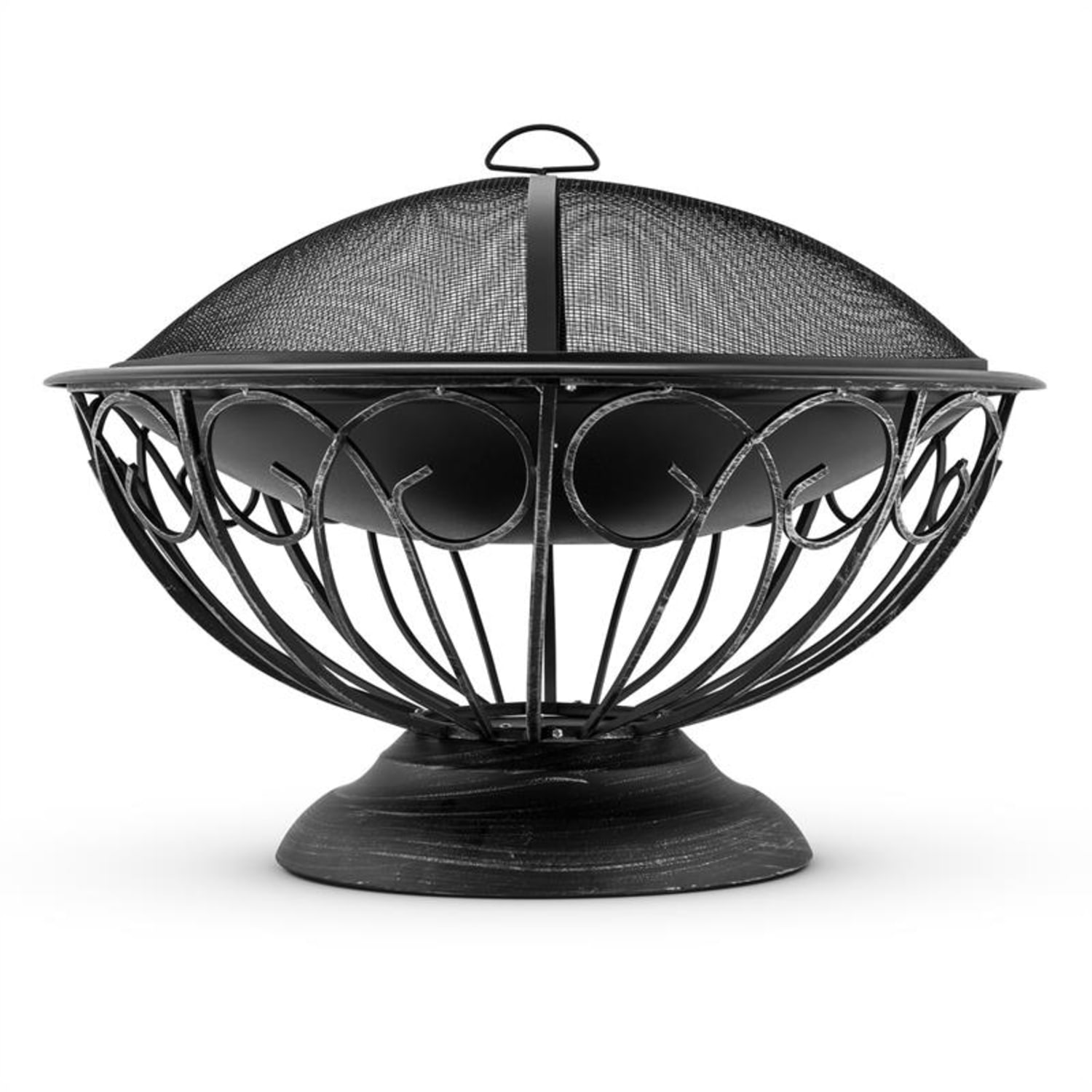 Tulip Fire Pit ø75cm Barbecue Fireplace Spark Protection Burnished Steel