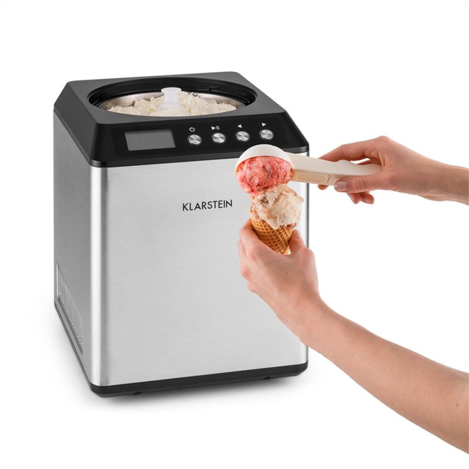 Vanilla Sky Machine à crème glacée compresseur 2l 180W acier argent Vanilla Sky Machine à crème glacée compresseur 2l 180W acier argent