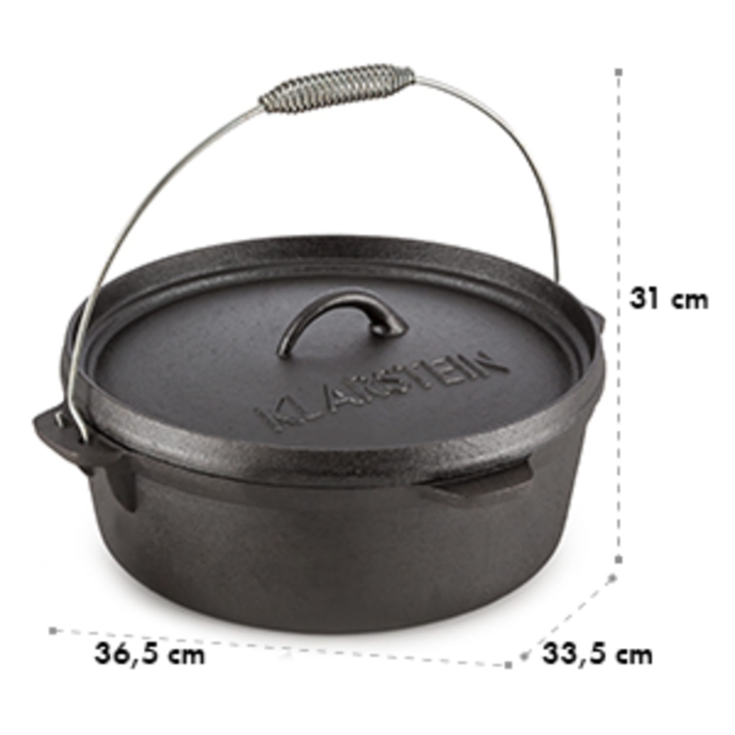 Klarstein Hotrod 60 öntöttvas fazék, barbecue fazék, 6 qt / 5,7 liter, öntöttvas, fekete