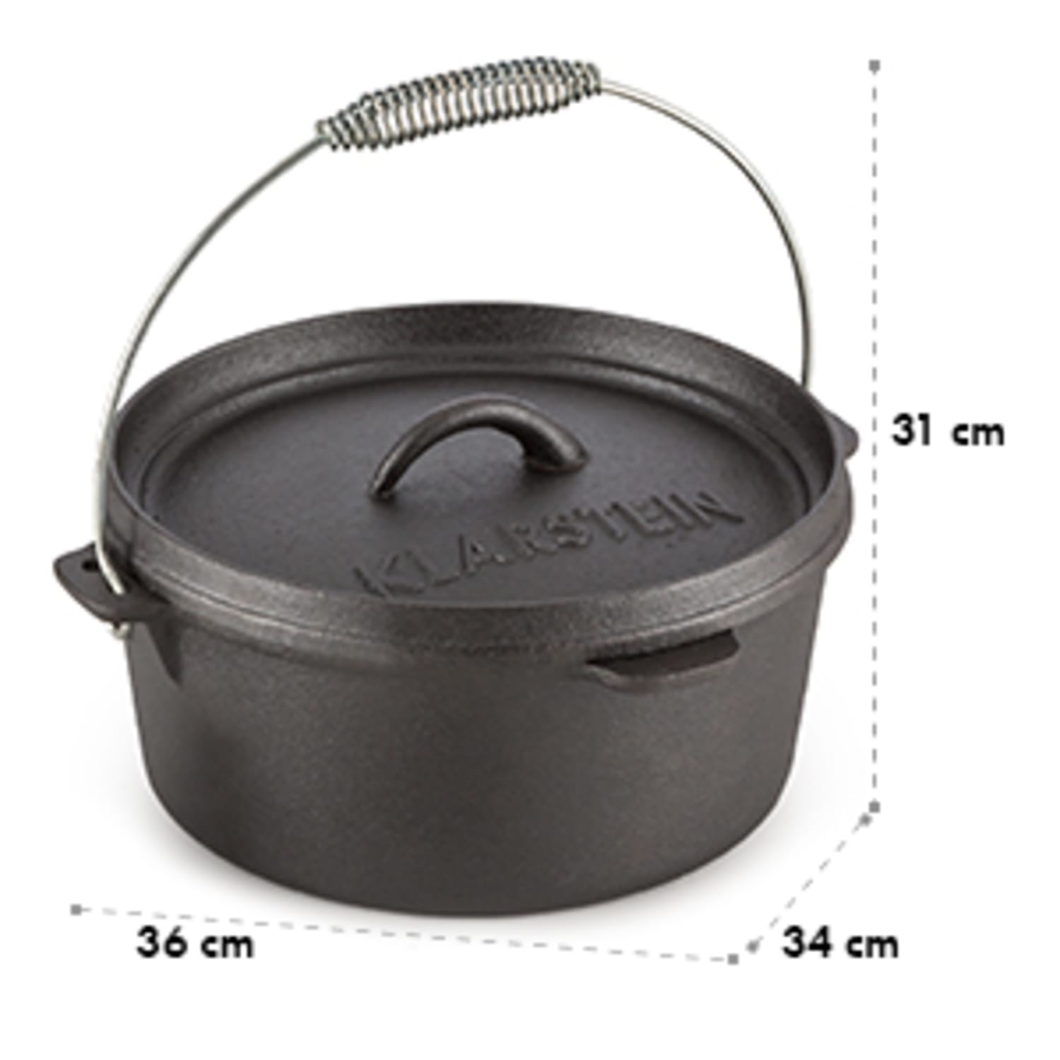 KLARSTEIN HOTROD 85, negru, vas de fontă, vas barbeque 9 QT / 8,5 l, fontă