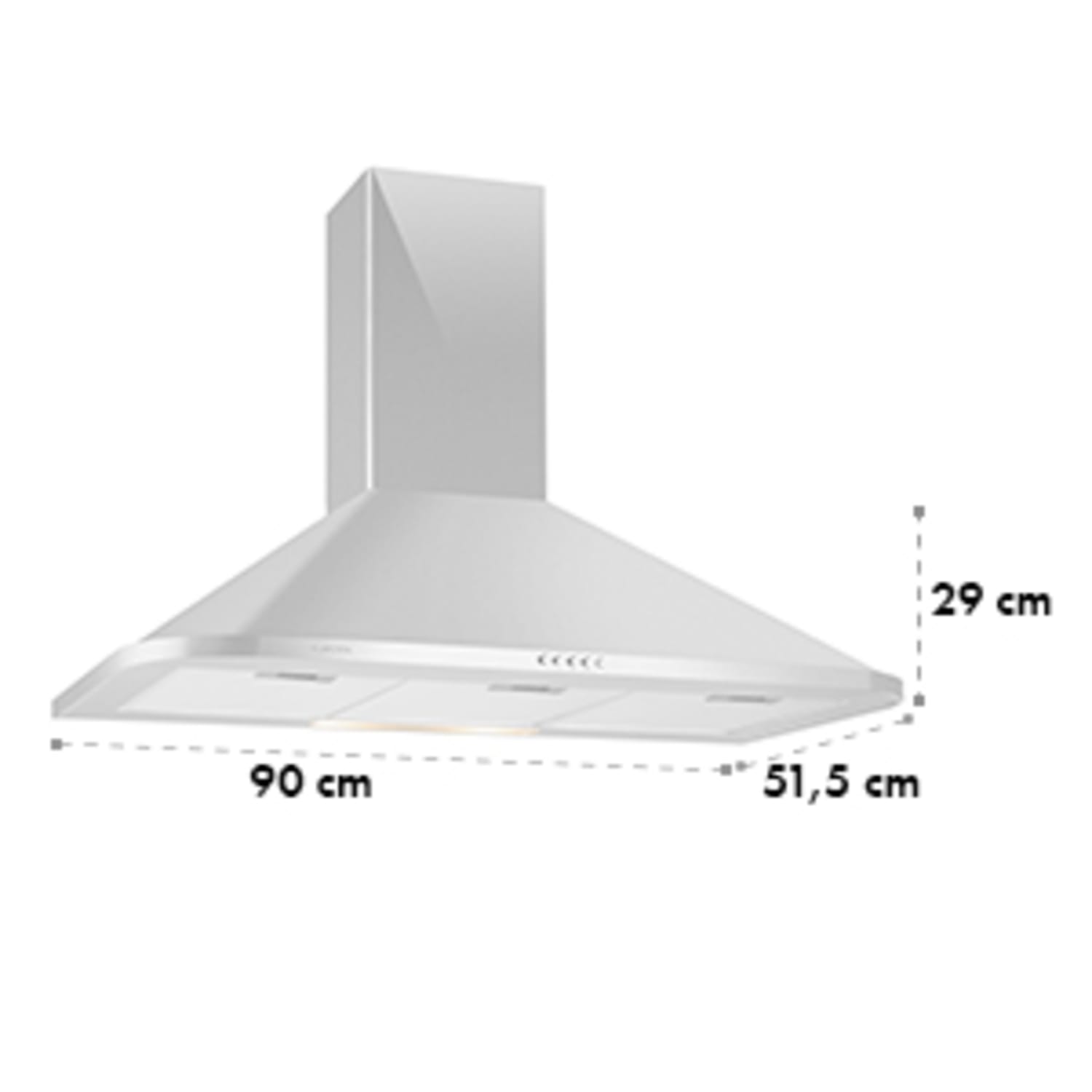 Karajan 90 hotte aspirante inox 90cm montage mural 536 m³/h