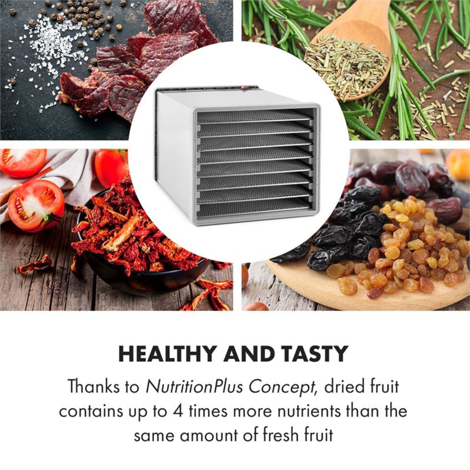 Fruit Jerky Steel 8 Automatic Food Dehydrator 630W 8 Levels Stainless Steel