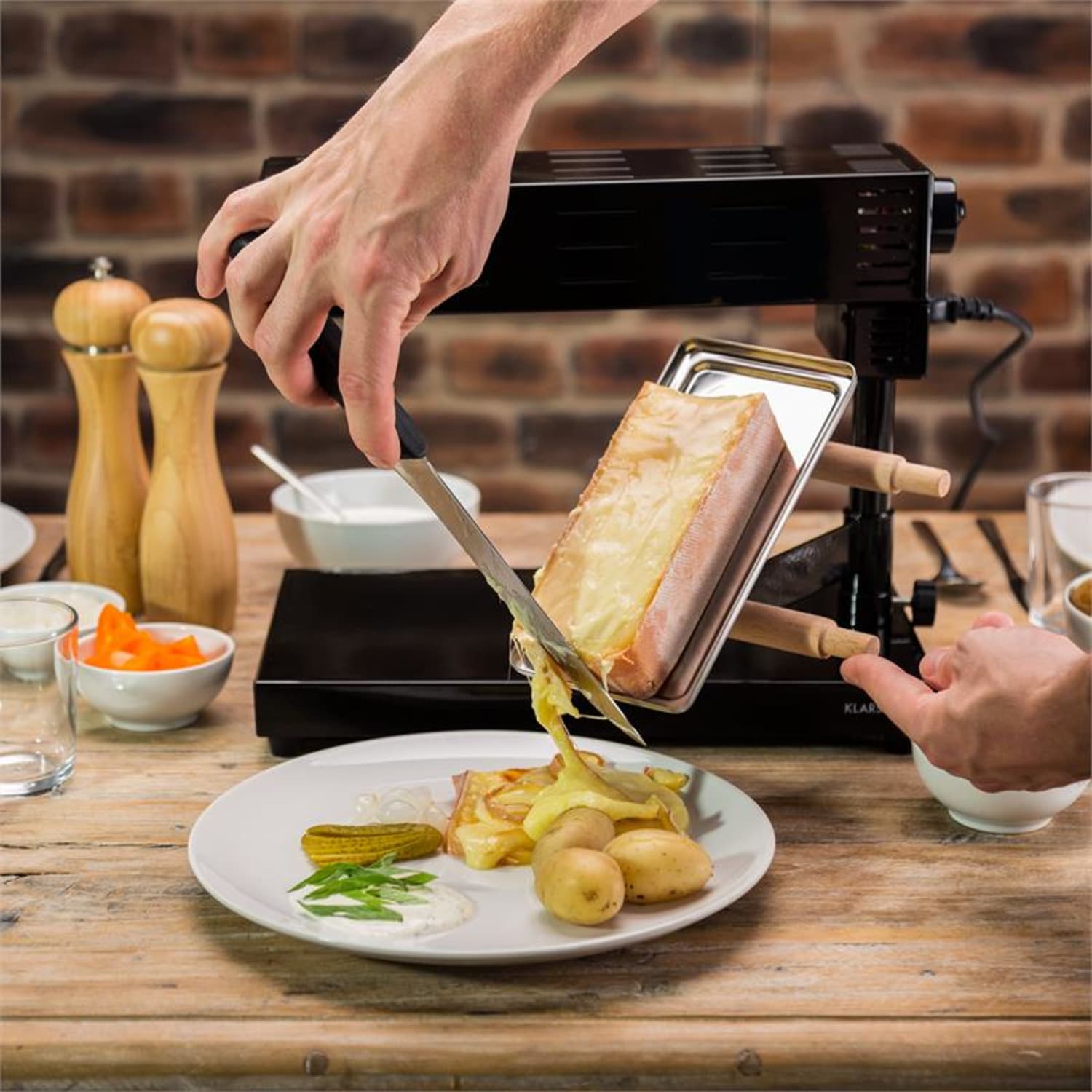 Appenzell 2G traditioneller Raclette Grill 600 W Standgerät schwarz