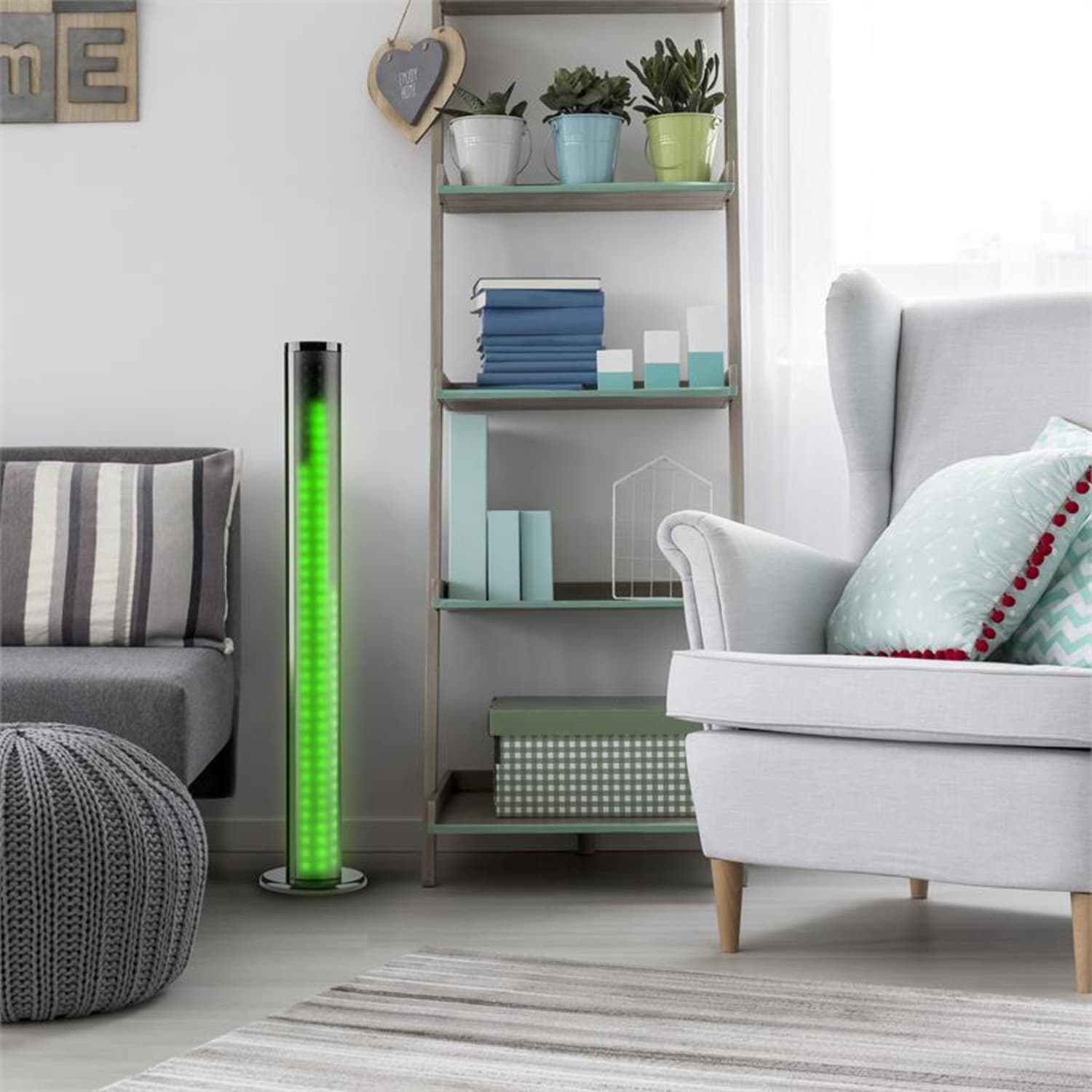 Light Up Tower Speaker40 W Bluetooth LED USB FM black