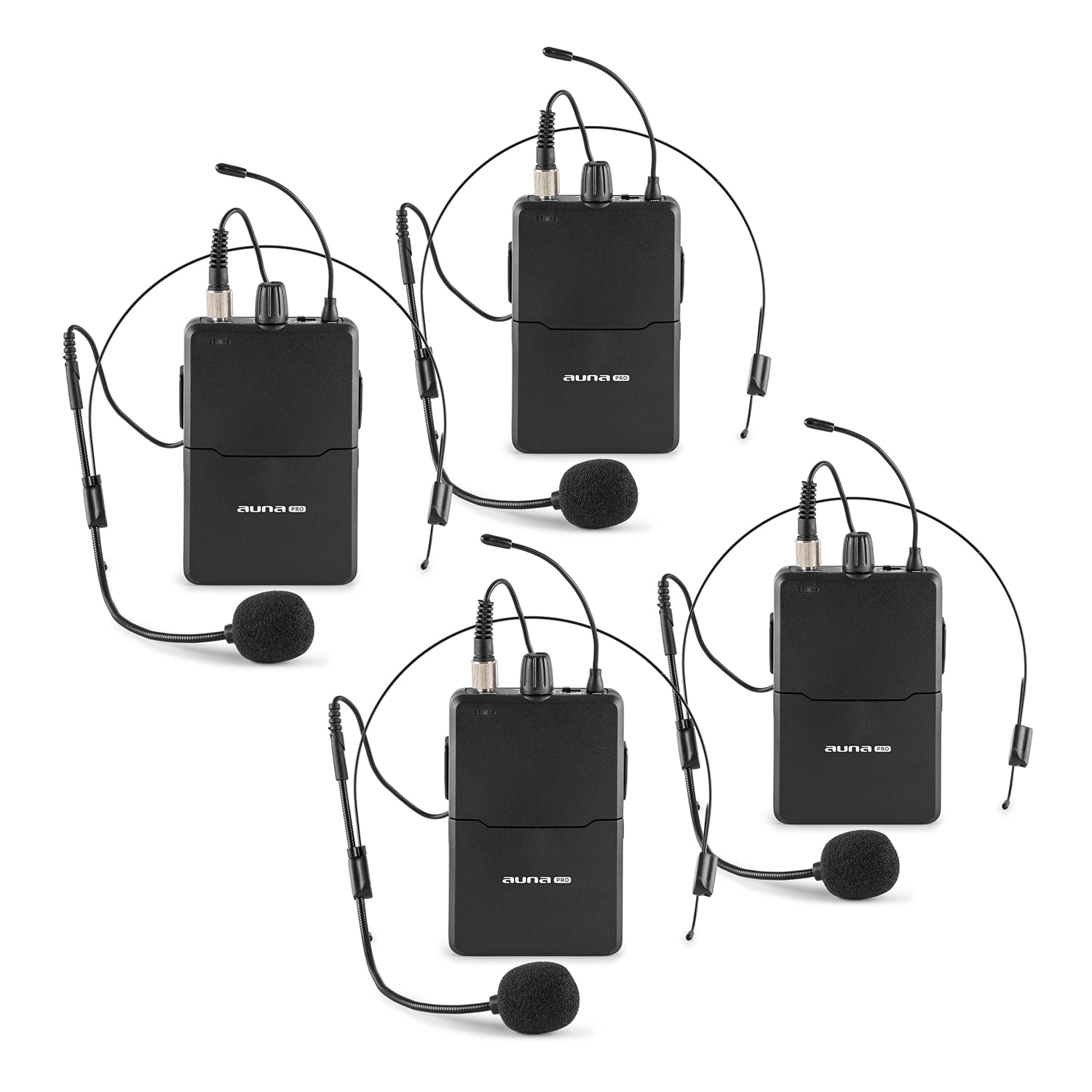 VHF4HS 4Channel VHF Wireless Microphone Set 4 x Headset 50m