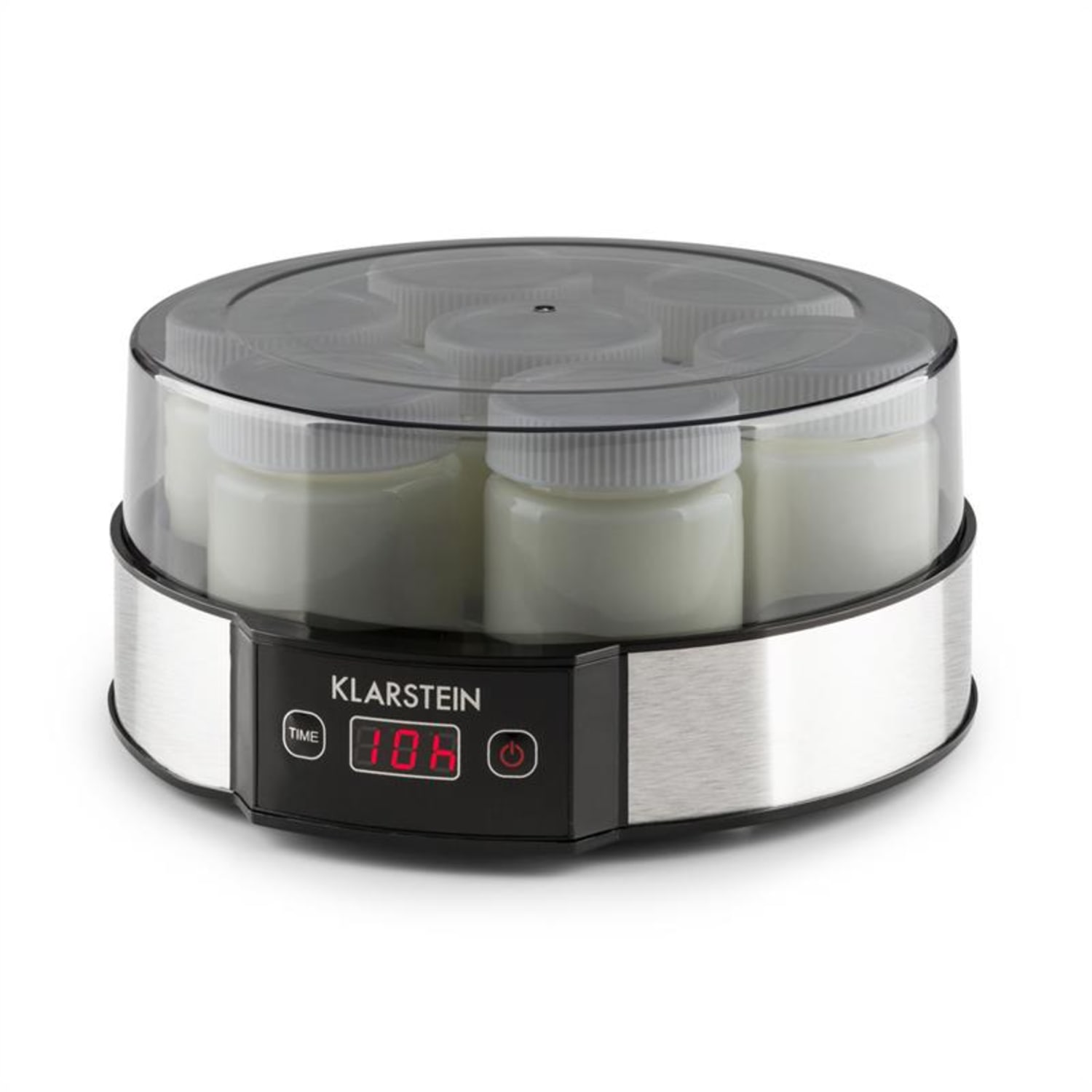 Milchstraße Yoghurt Maker 7x190ml Glass Timer 14h Stainless Steel