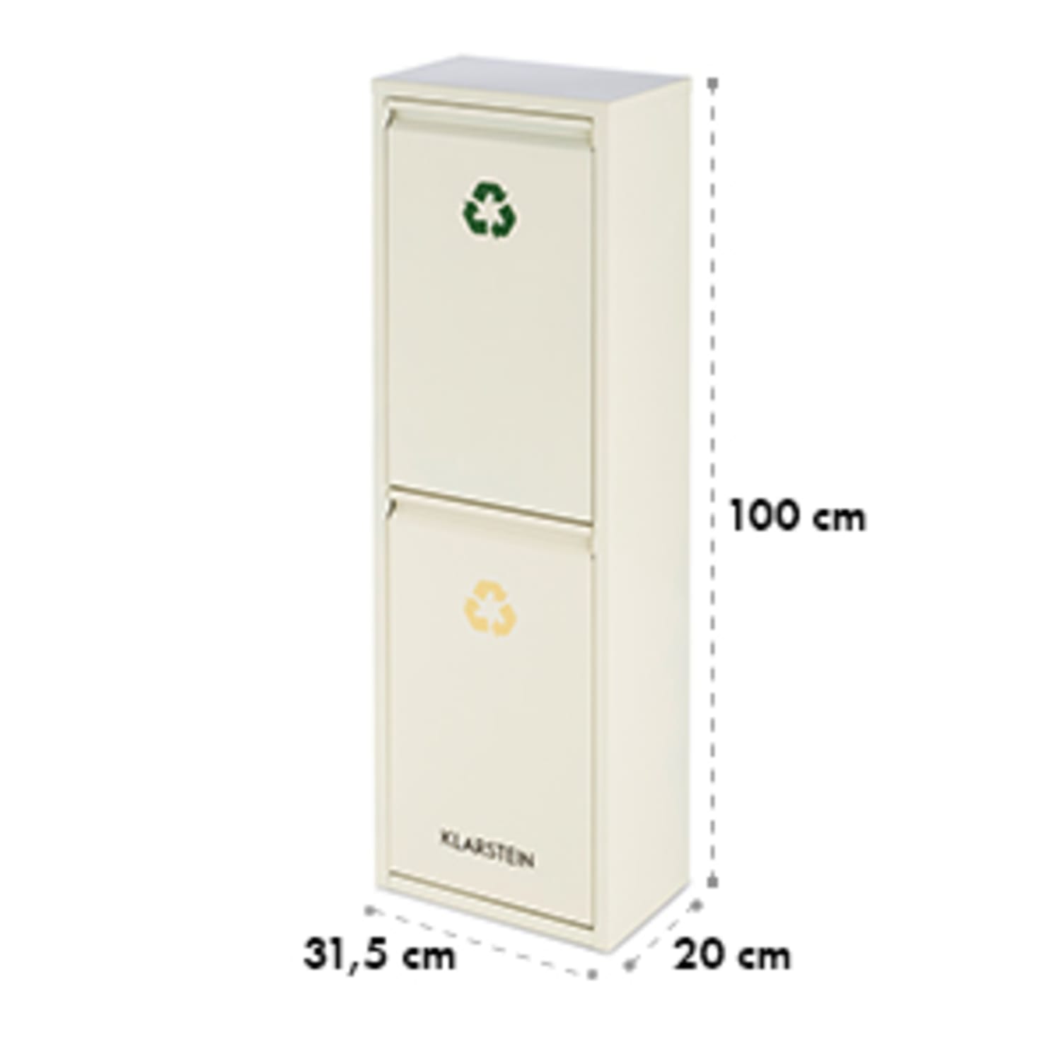 Ordnungshüter 2 Mülleimer Mülltrenner 30L (2 x 15 L) cremebeige