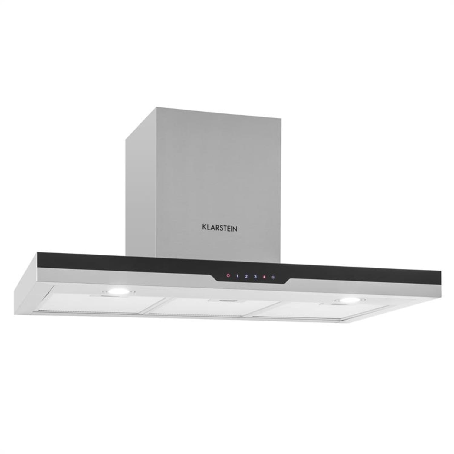 Finessa Dunstabzugshaube Edelstahl 90cm Wandanbau 635m³/h Glasfront