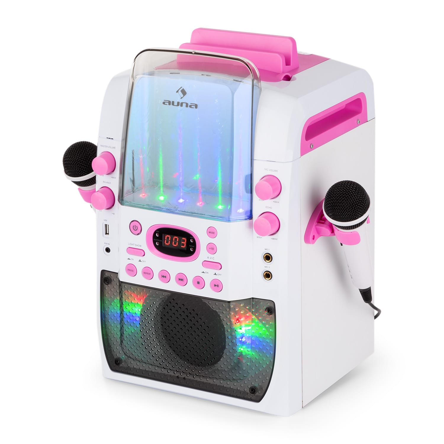 Kara Liquida BT Karaoke MachineLight Show Water Fountain BT White/Pink