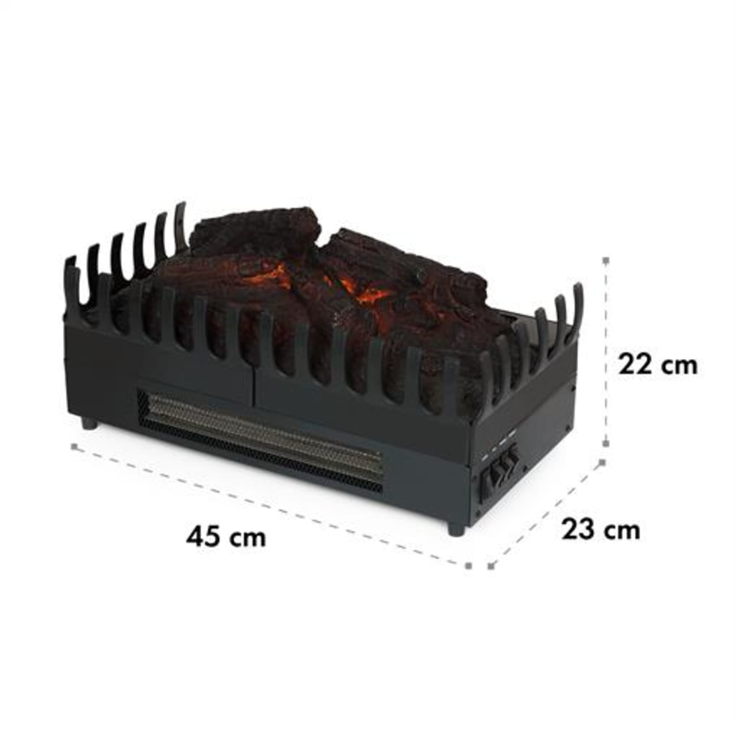 Kamini FX Elektrischer Kamin Kamineinsatz 1000/2000W 2W LED schwarz
