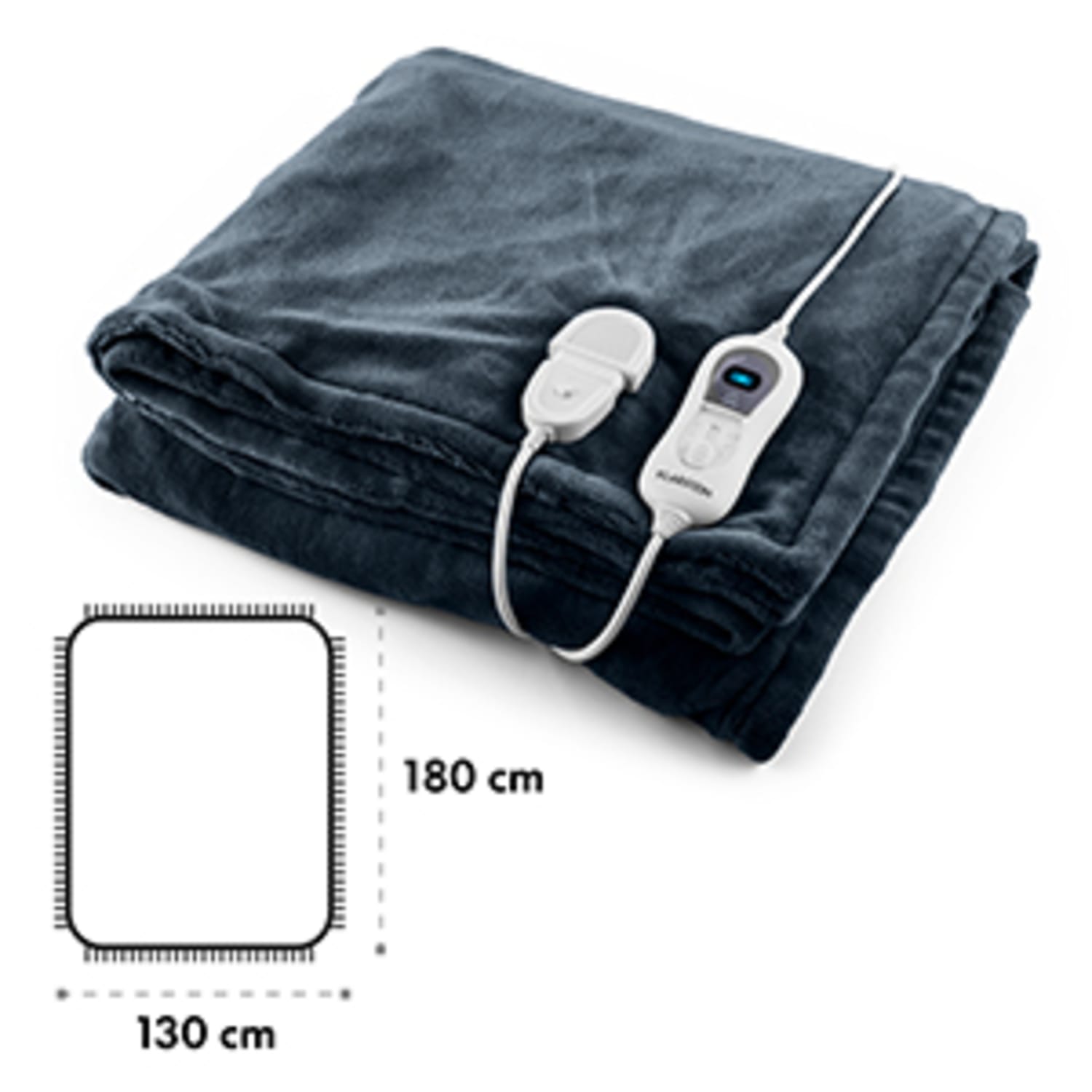 Dr. Watson XL Coperta Elettrica 120W Lavabile 180x130 Velluto Grigio