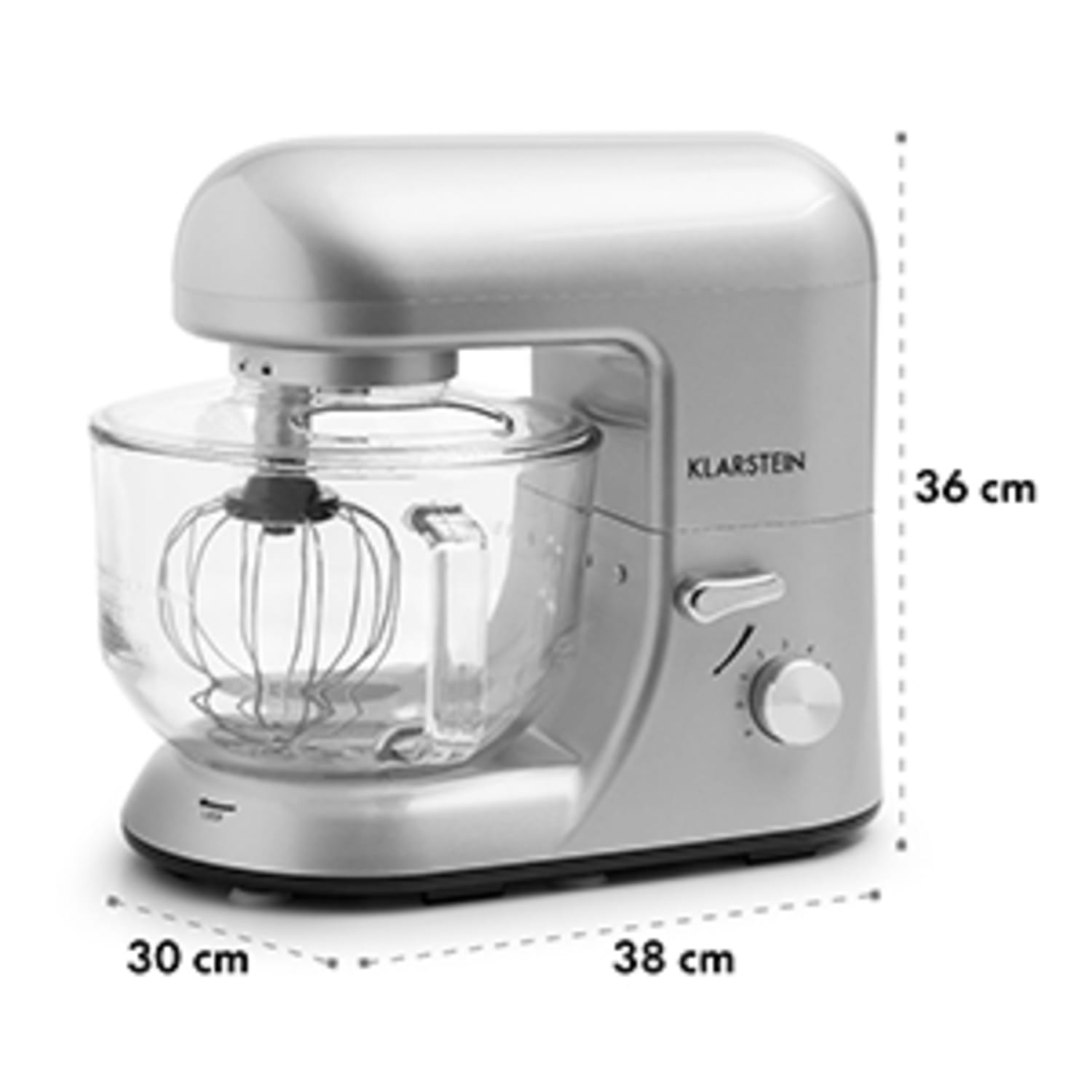 Bella Argentea 2G Robot de cuisine 1200W bol en verre 2,5/5 l - argent