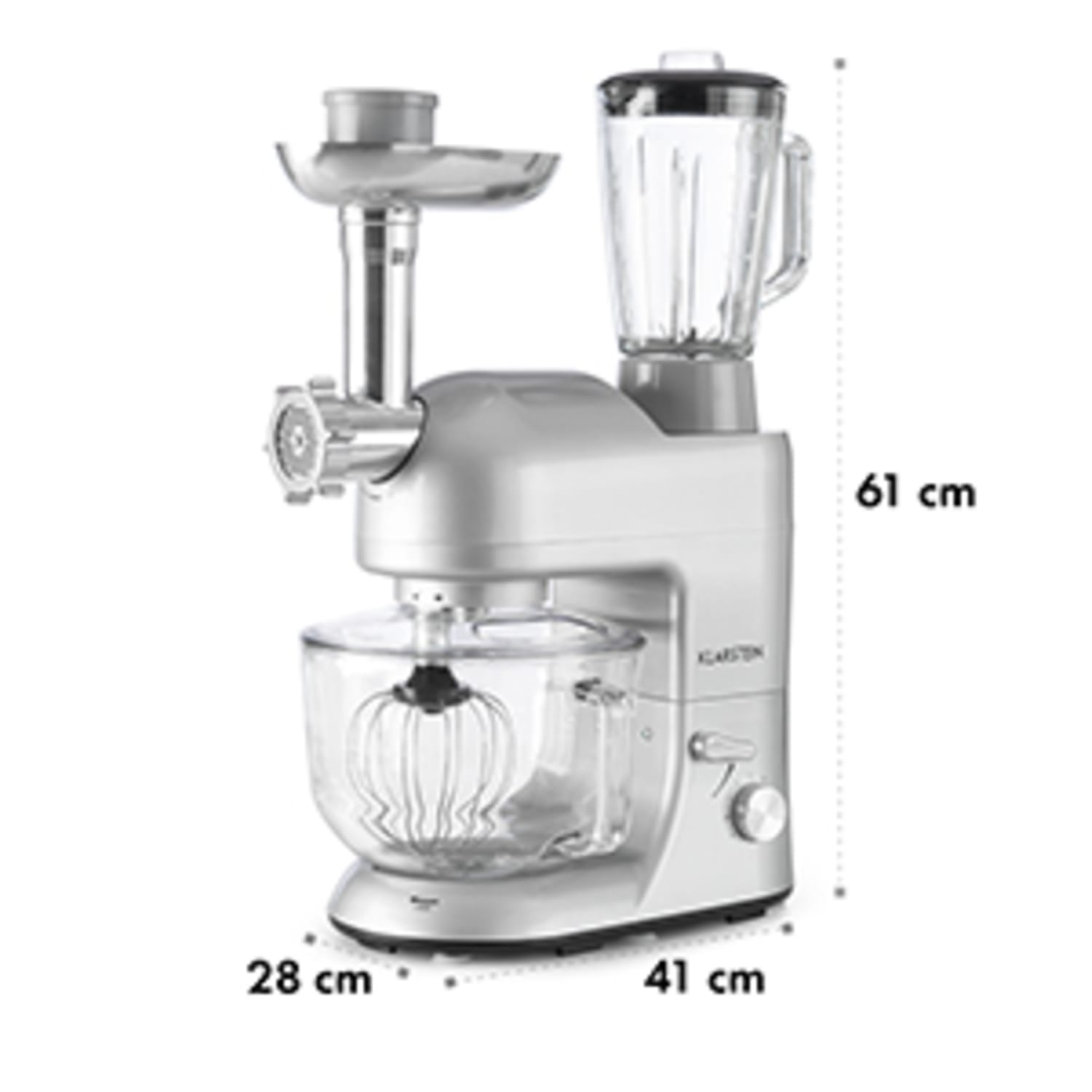 Lucia Argentea 2G keukenmachine mixer vleesmolen 1300W zonder BPA