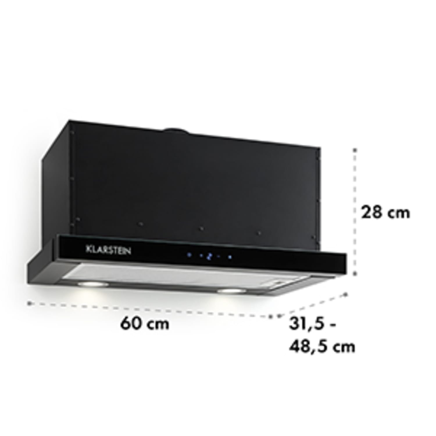 Vinea campana extractora de bajo mueble campana plana 60cm negra