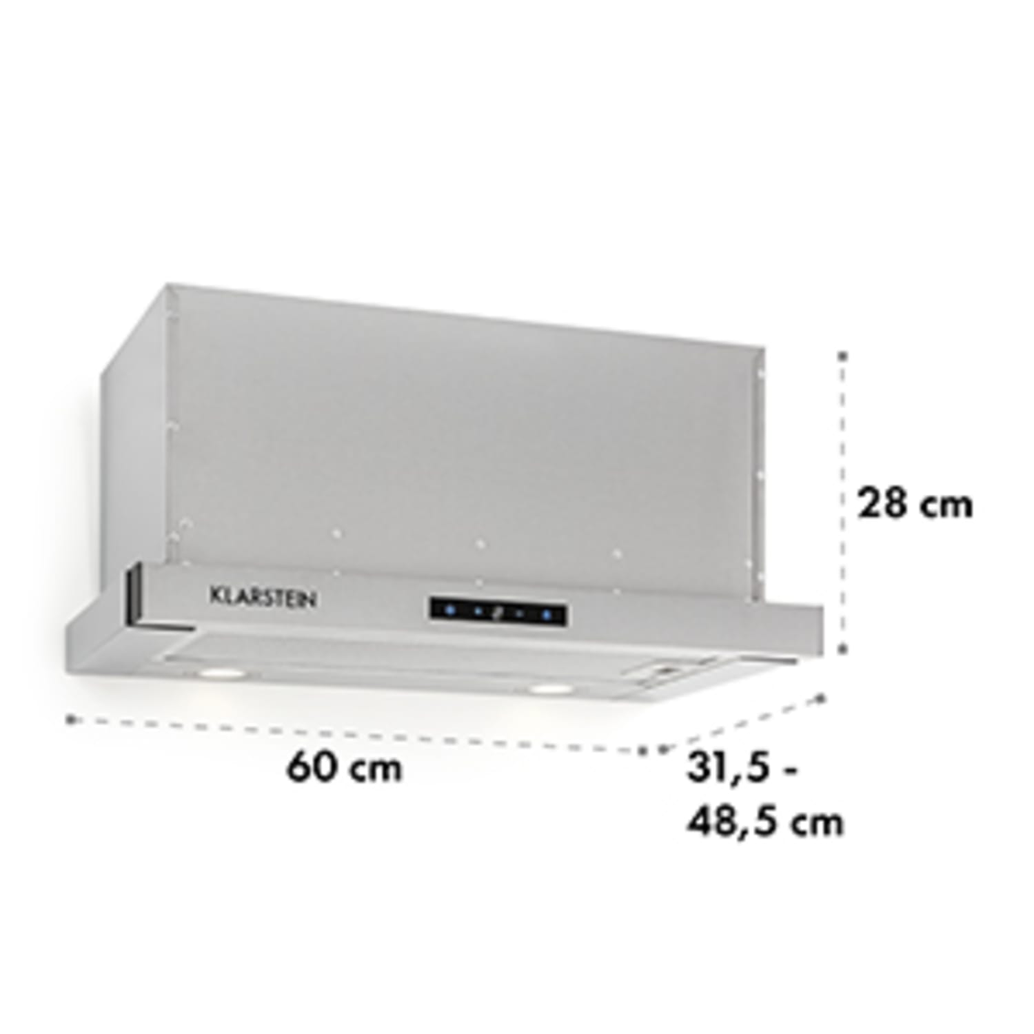 Vinea vestavná digestoř, plochá konstrukce, 60 cm, stříbrná