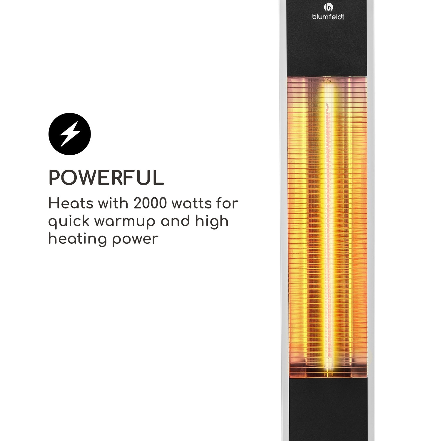 Blumfeldt Heat Guru Heater 2000W 3 Heating Levels Remote Control Silver