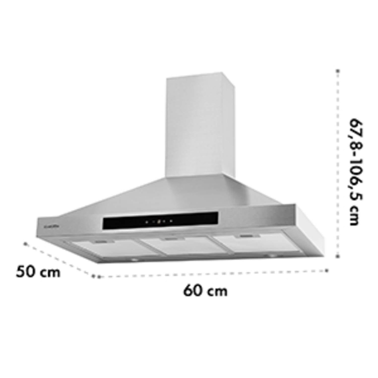 Zelda 90 Campana de extracción 210W 3 Intensidades 650m³/h LED Eficiencia energética B Acero inoxidable