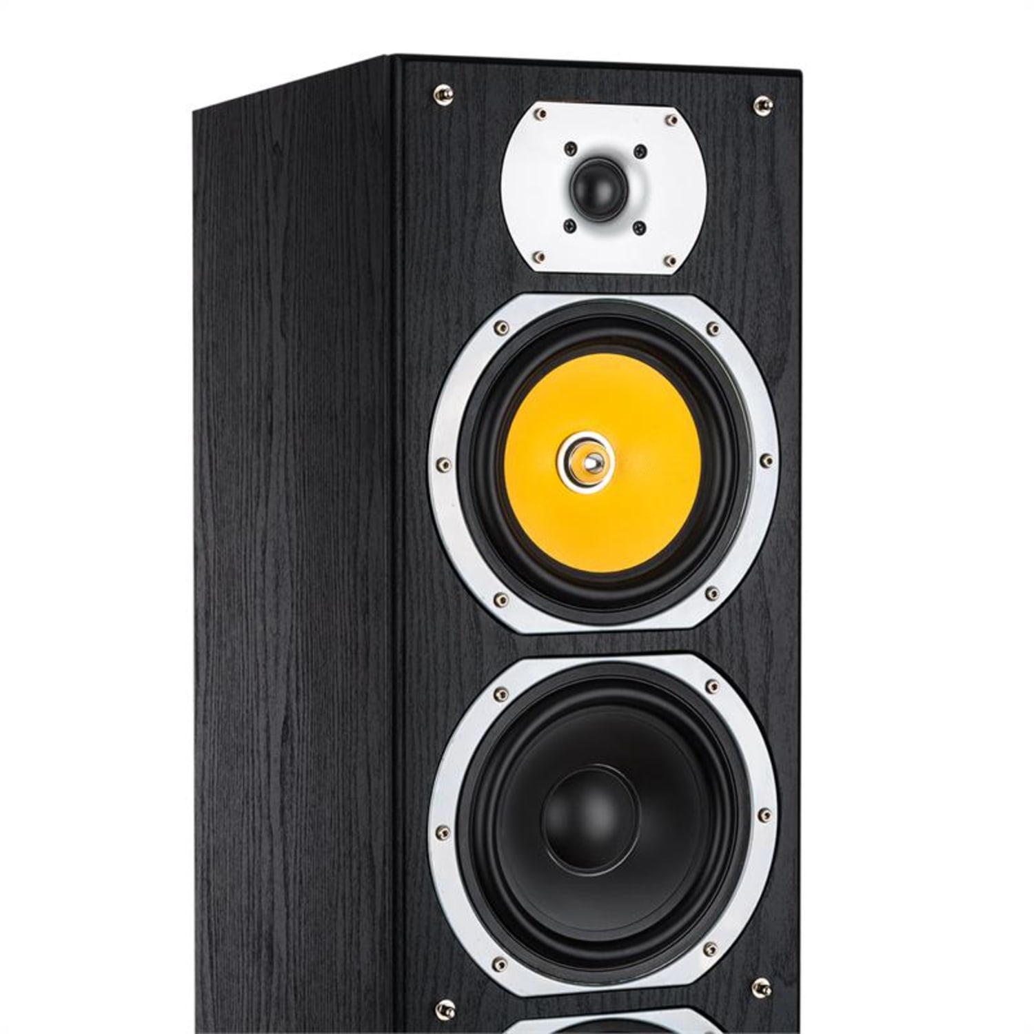 V7B 4way Bass Reflex Tower Speakers 440W Detachable Front Panel Black