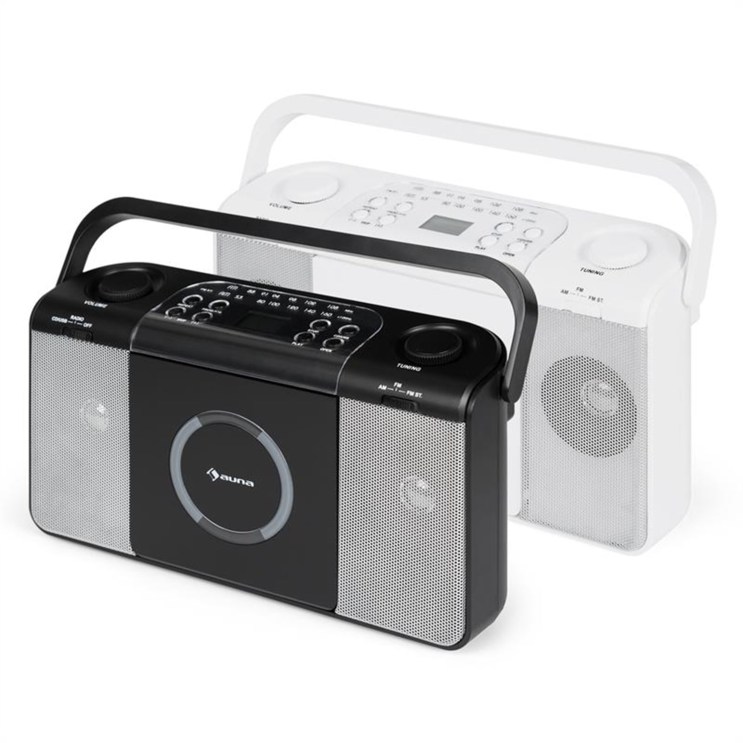 Boomtown USB CDPlayer UKW Radio MP3 tragbar Kofferradio Boombox