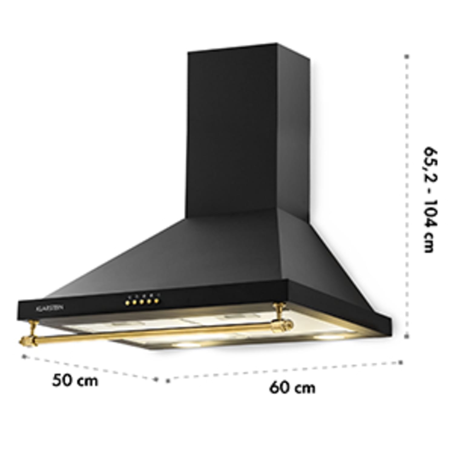 Montblanc, páraelszívó, 610 m³/h, 165 W, 2x1,5 W LED, akasztó rúd, fekete