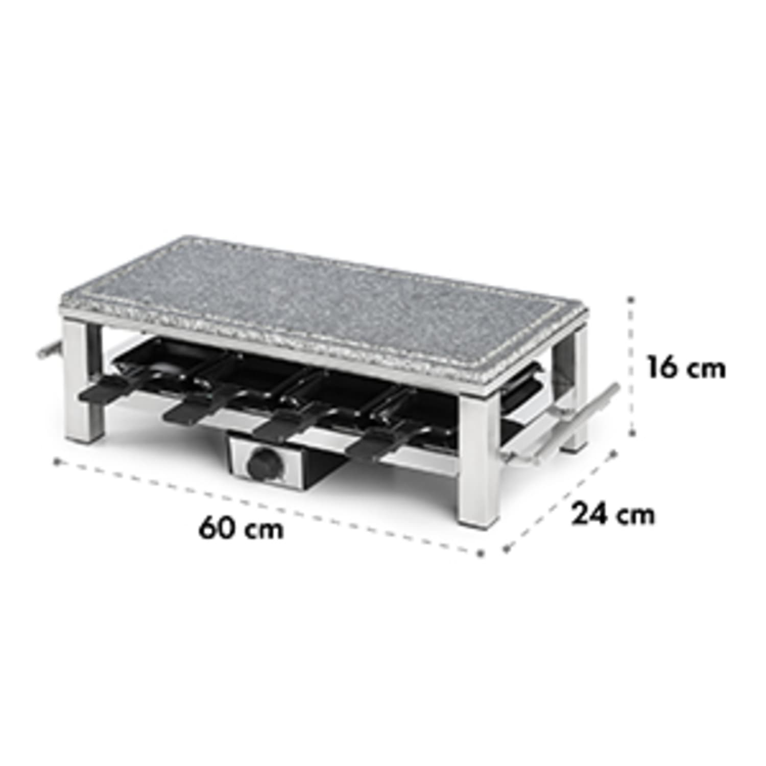 SCHMELZLETTE RACLETTE, 1500 w, placă din piatră naturală, construcție din oțel inoxidabil