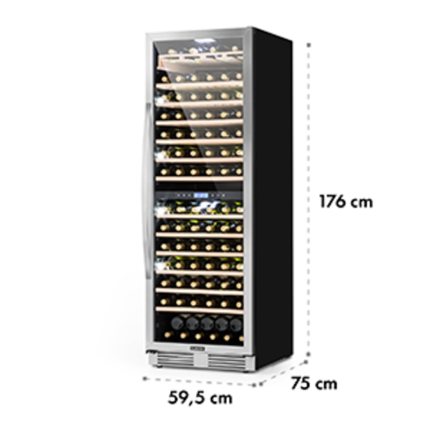 Vinovilla Grande 165 Built-in Duo Weinkühlschrank 425l 165Fl. 3-Farben Glastür