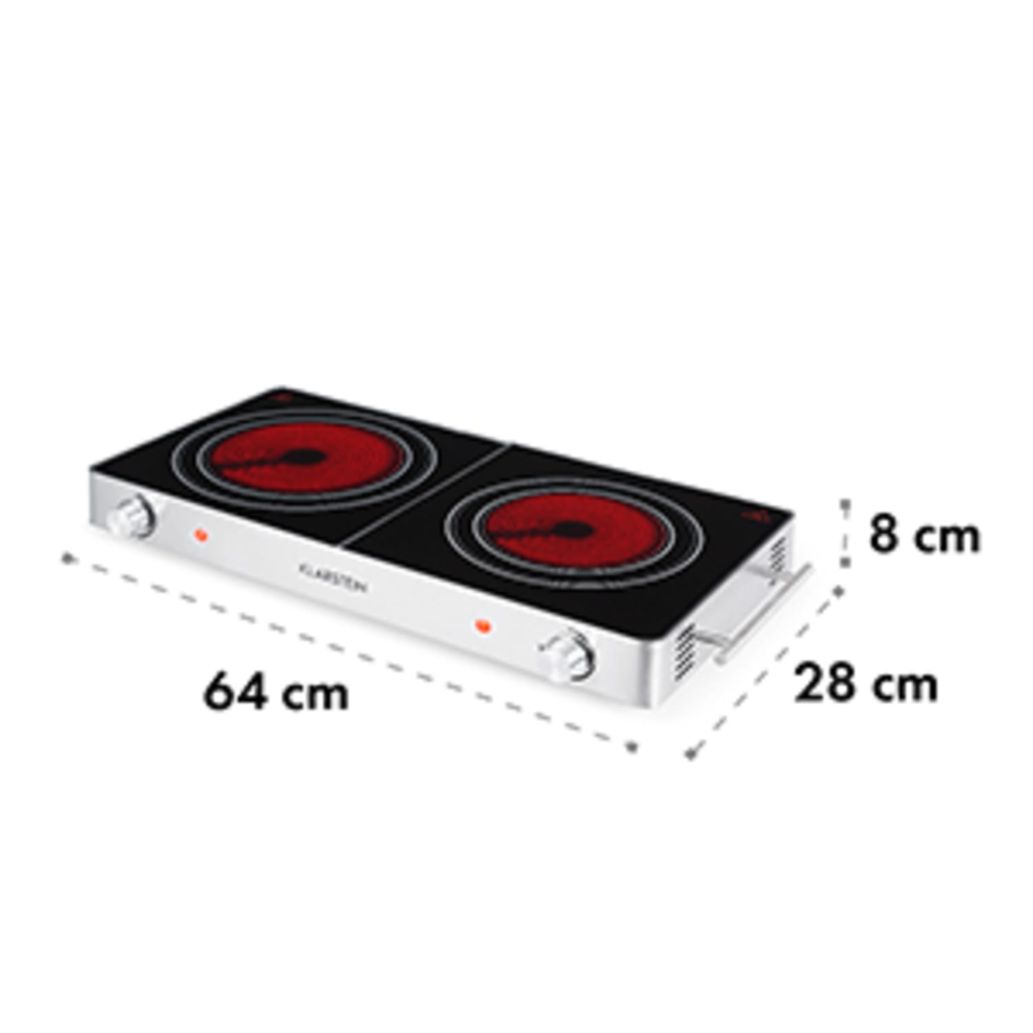 VariCook Duo Piano Cottura 3000W Acciaio Inox Impugnature argento