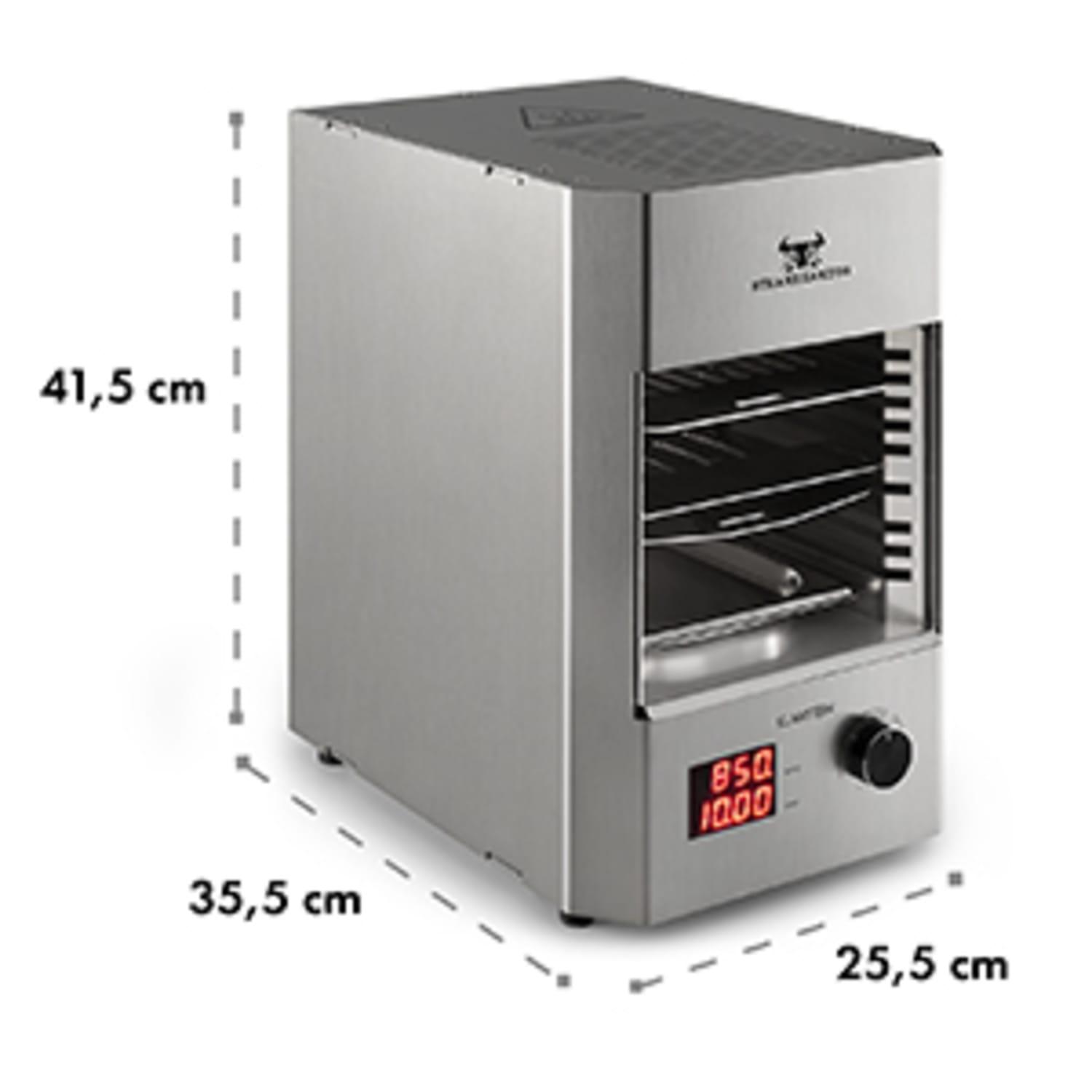 Steakreaktor 2.0 - Edelstahl Edition - Indoor Grillgerät Hochtemperaturgrill 1600W 850°C Made in Germany