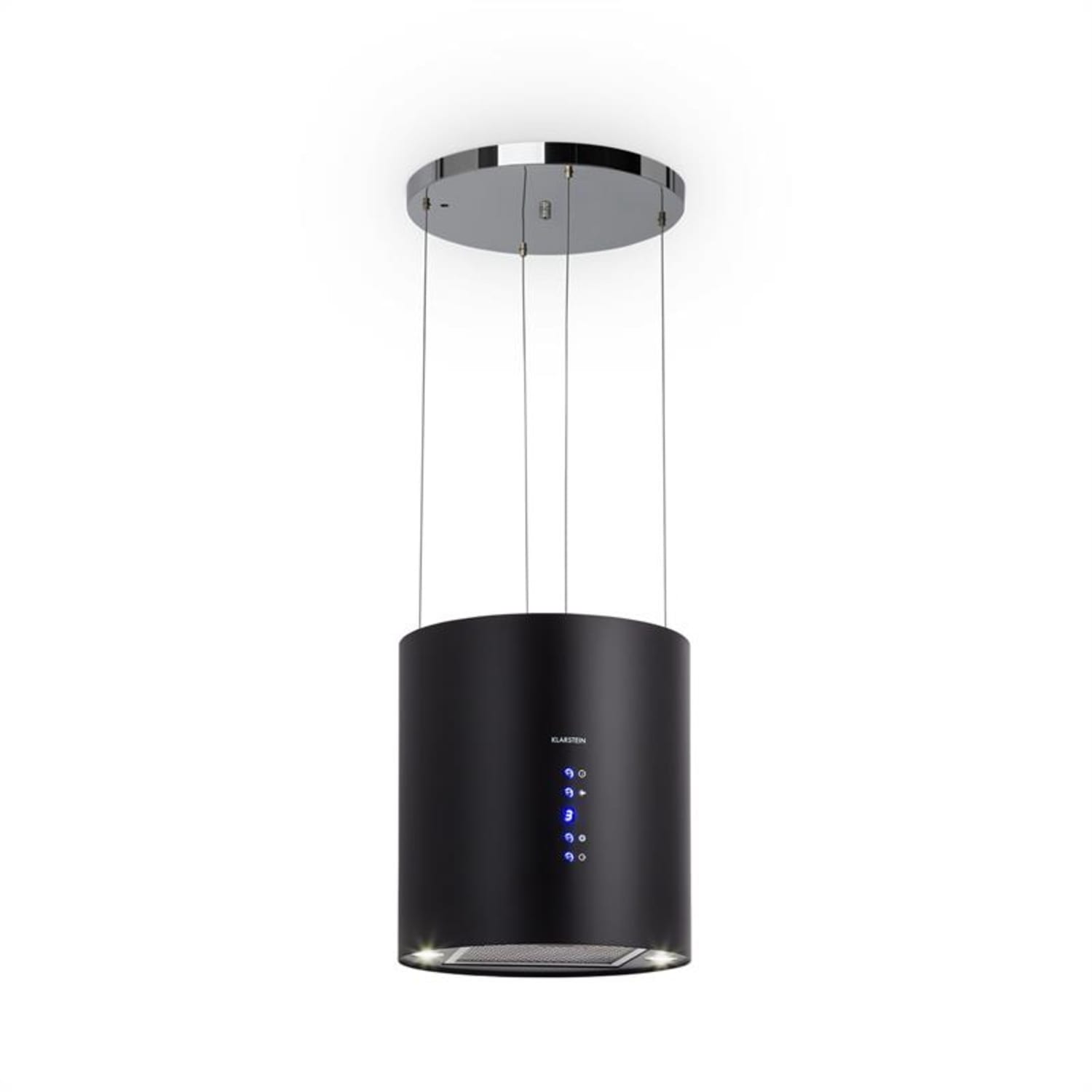 Barett, sziget páraelszívó, Ø 35 cm, légkeringetés, 560 m³/h, LED, szűrő aktív szénnel, fekete