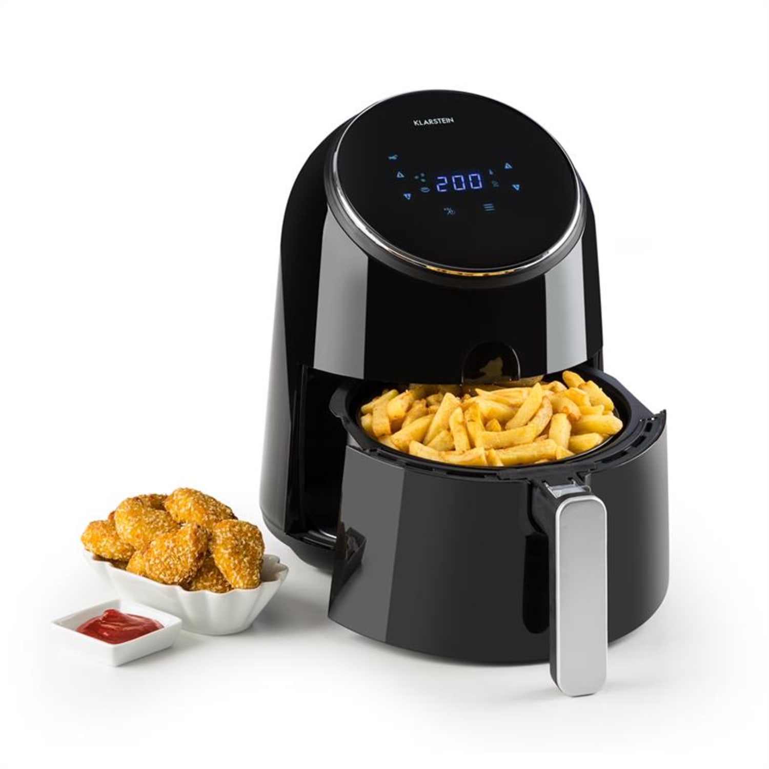 AirVital Heißluftfritteuse 1300W 2,5l CeraPlus-Antihaft Touch schwarz
