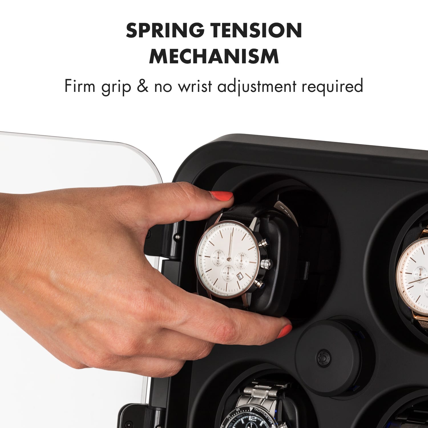 Klarstein Clover Watchwinder 4 Watches 3 Rotations 4 Speeds LED