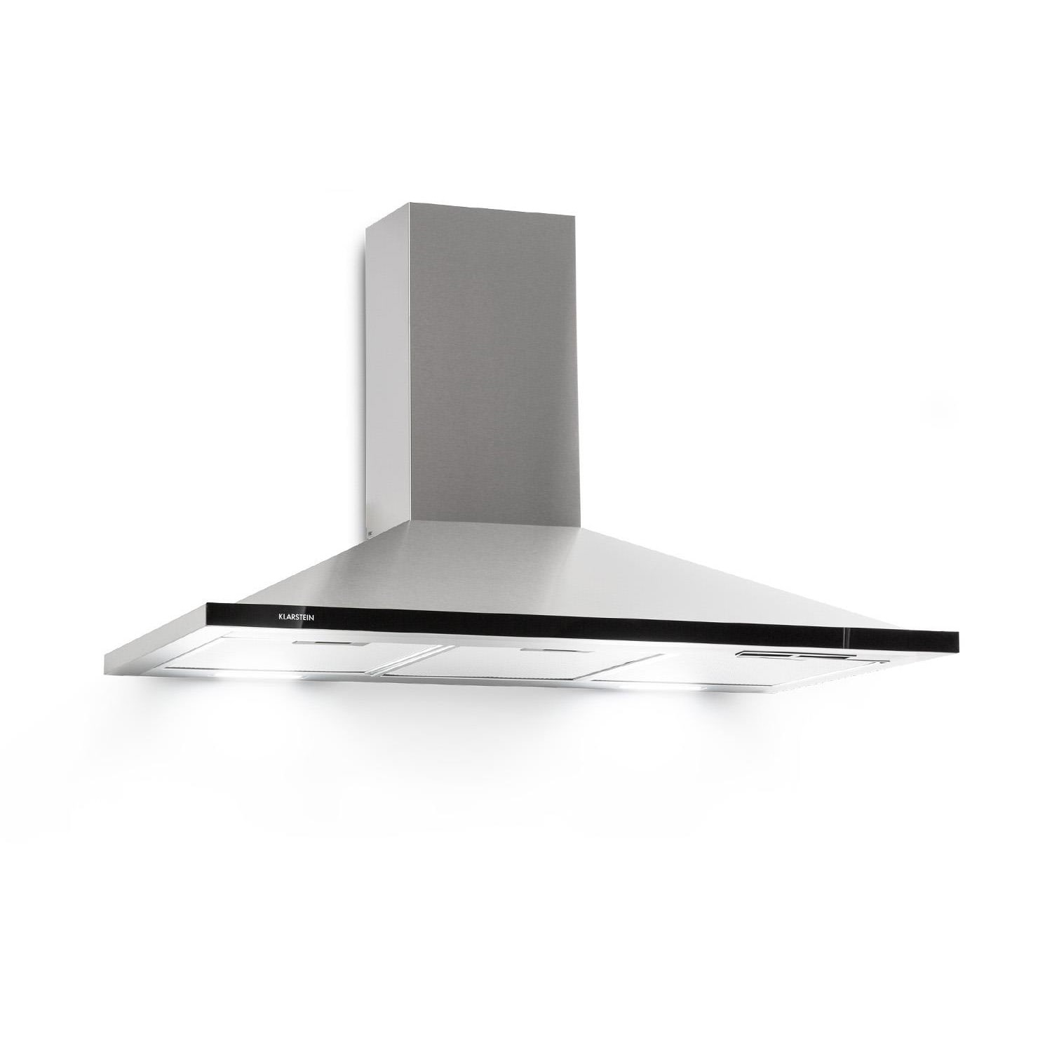 Galina 90 Dunstabzugshaube Abluft 90cm 350m³/h LED Edelstahl Acrylglas