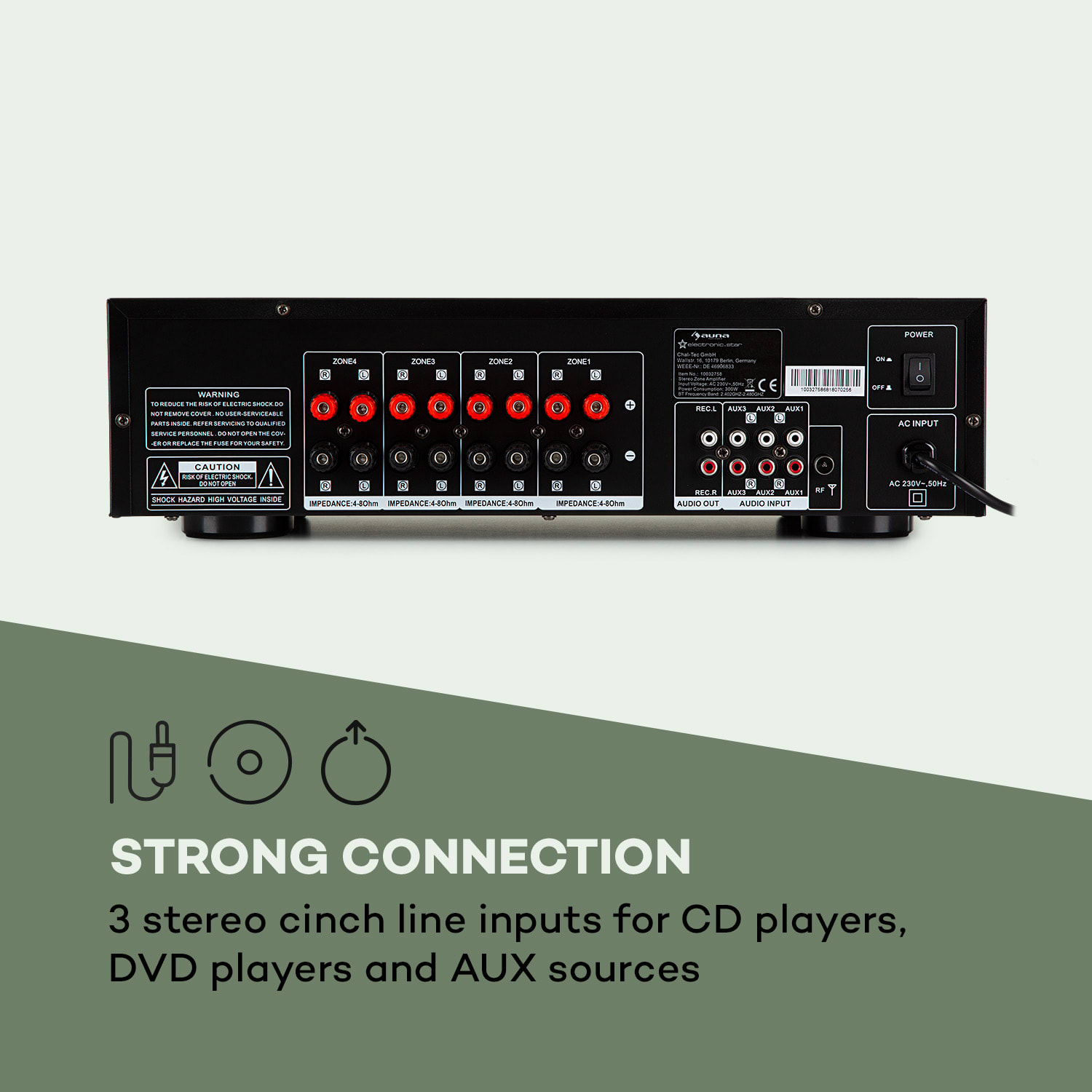 AV2CD850BT 4Zonen HiFiStereoVerstärker Ausgangsleistung 8 x 50 W RMS Bluetooth USB AV2CD850BT 4Zonen HiFiStereoVerstärker Ausgangsleistung 8 x 50 W RMS Bluetooth USB