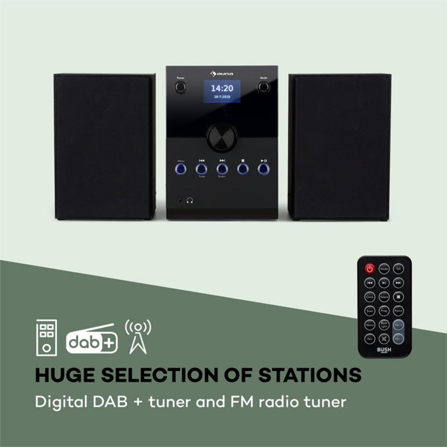 auna MC30 DAB Micro Stereo System 2 Speakers DAB + FM Bluetooth CD