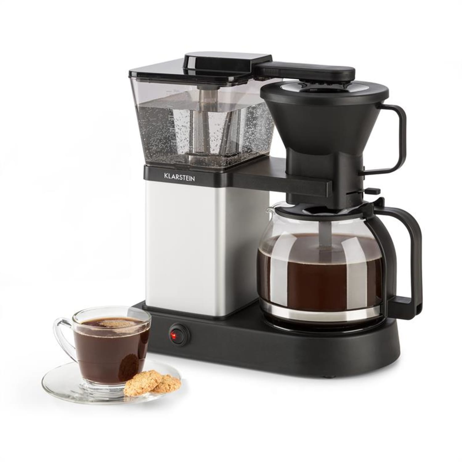 GrandeGusto Kaffeemaschine 1690W 1,3l Pre-Infusion 96°C schwarz/metallic