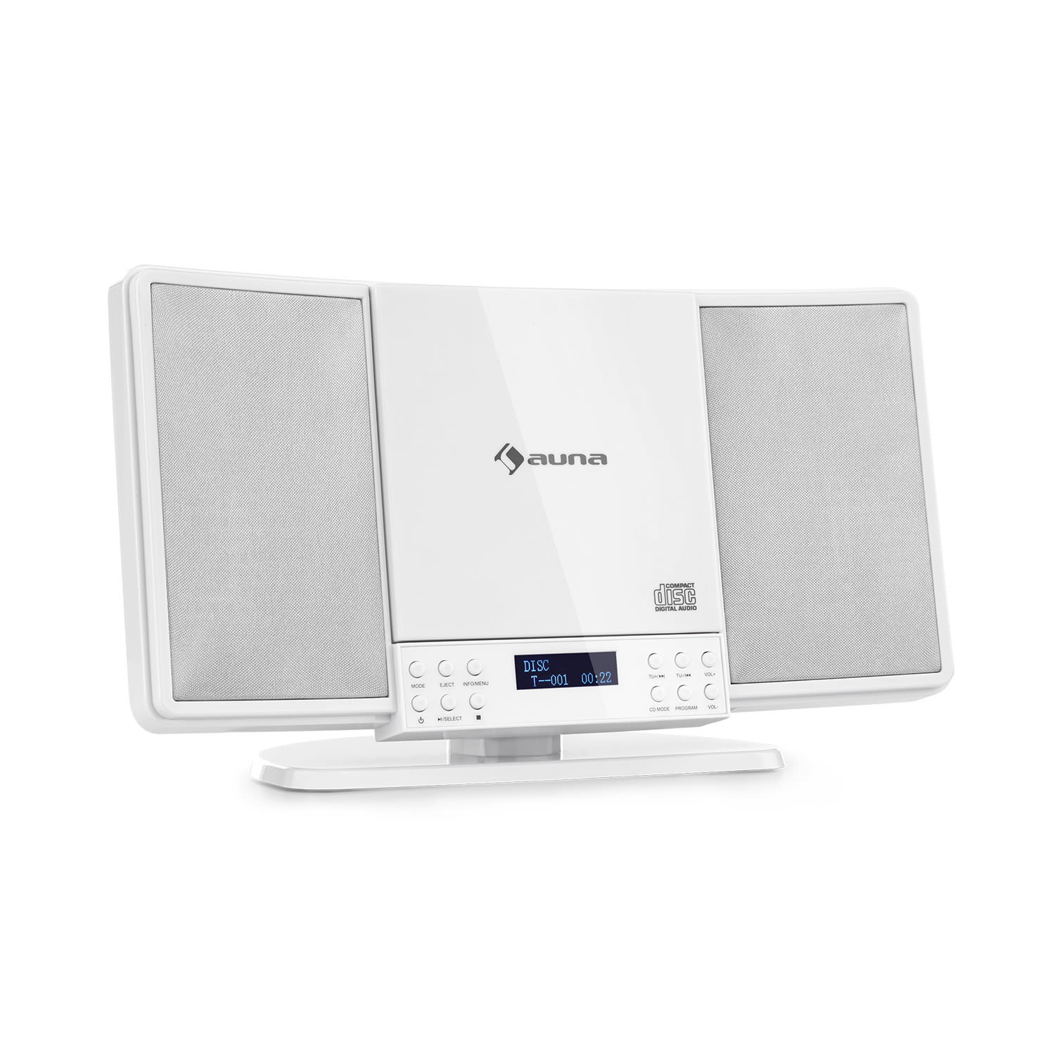 auna V14DAB Vertical Stereo System CD FM and DAB + Tuner BT White