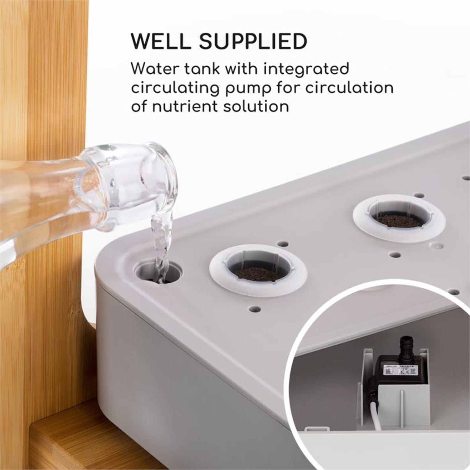 Blumfeldt Urban Bamboo Jardín hidropónico 12 plantas 24W LED 7 litros Bambú
