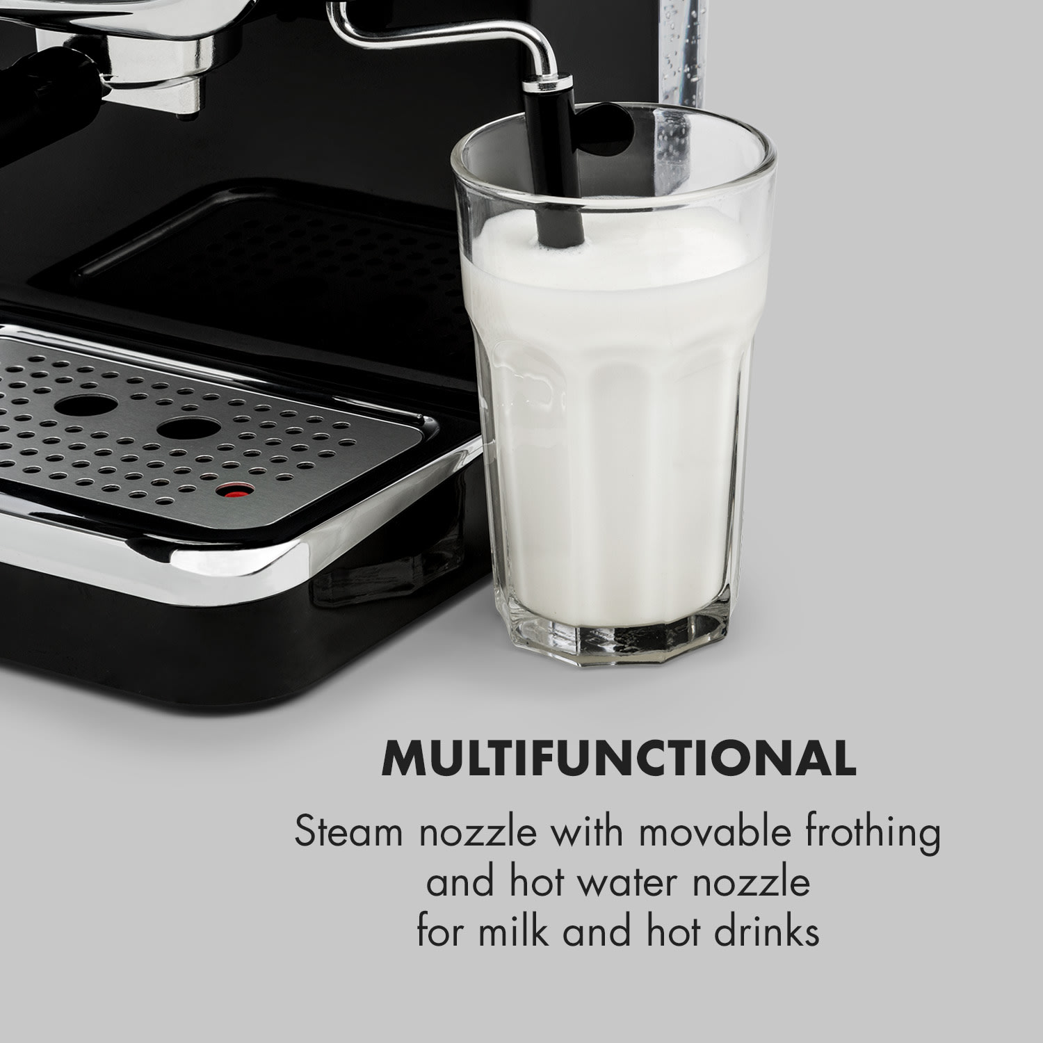 Klarstein Espressionata Gusto Espresso Machine 1100W 15 Bar Pressure Black