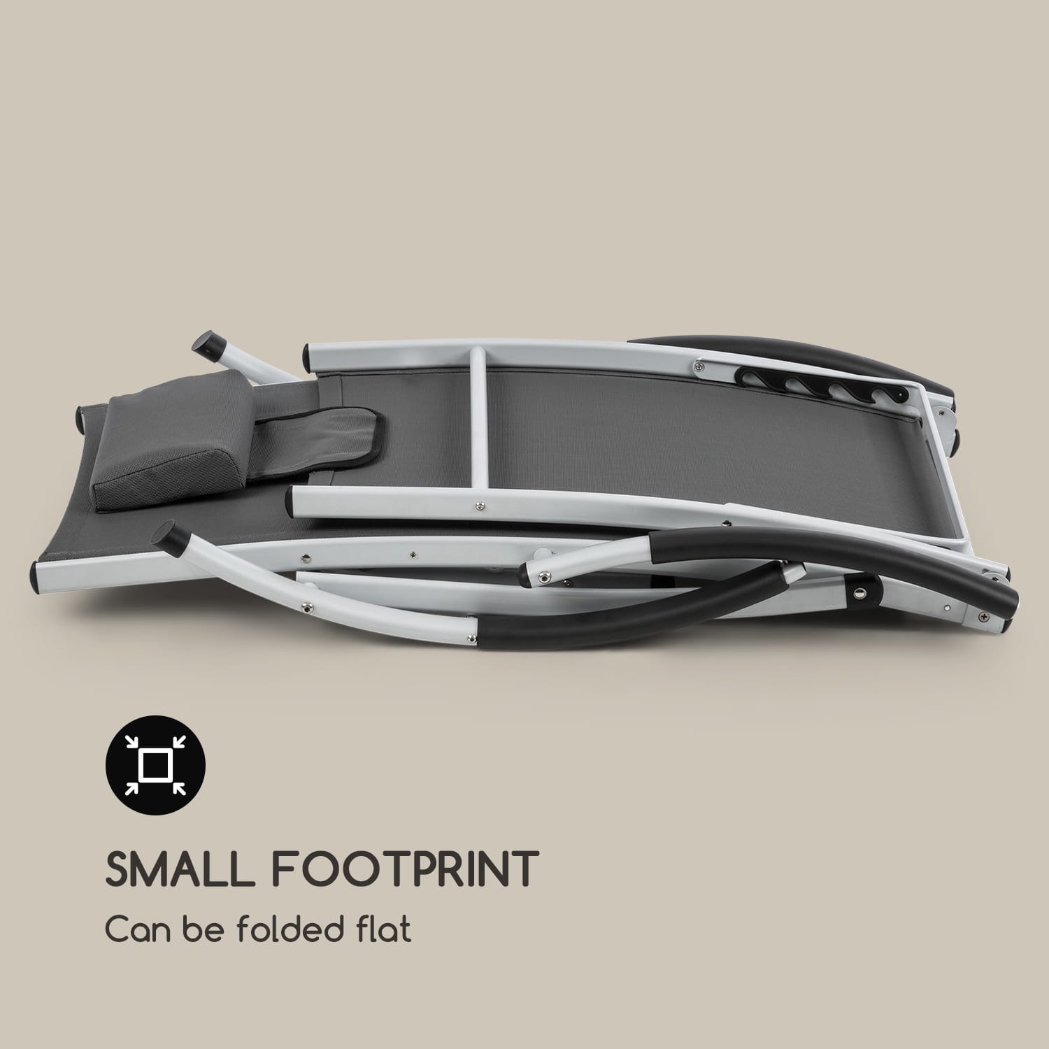 Sun Valley Sun Lounger Collapsible Pillow Grey Dark Gray