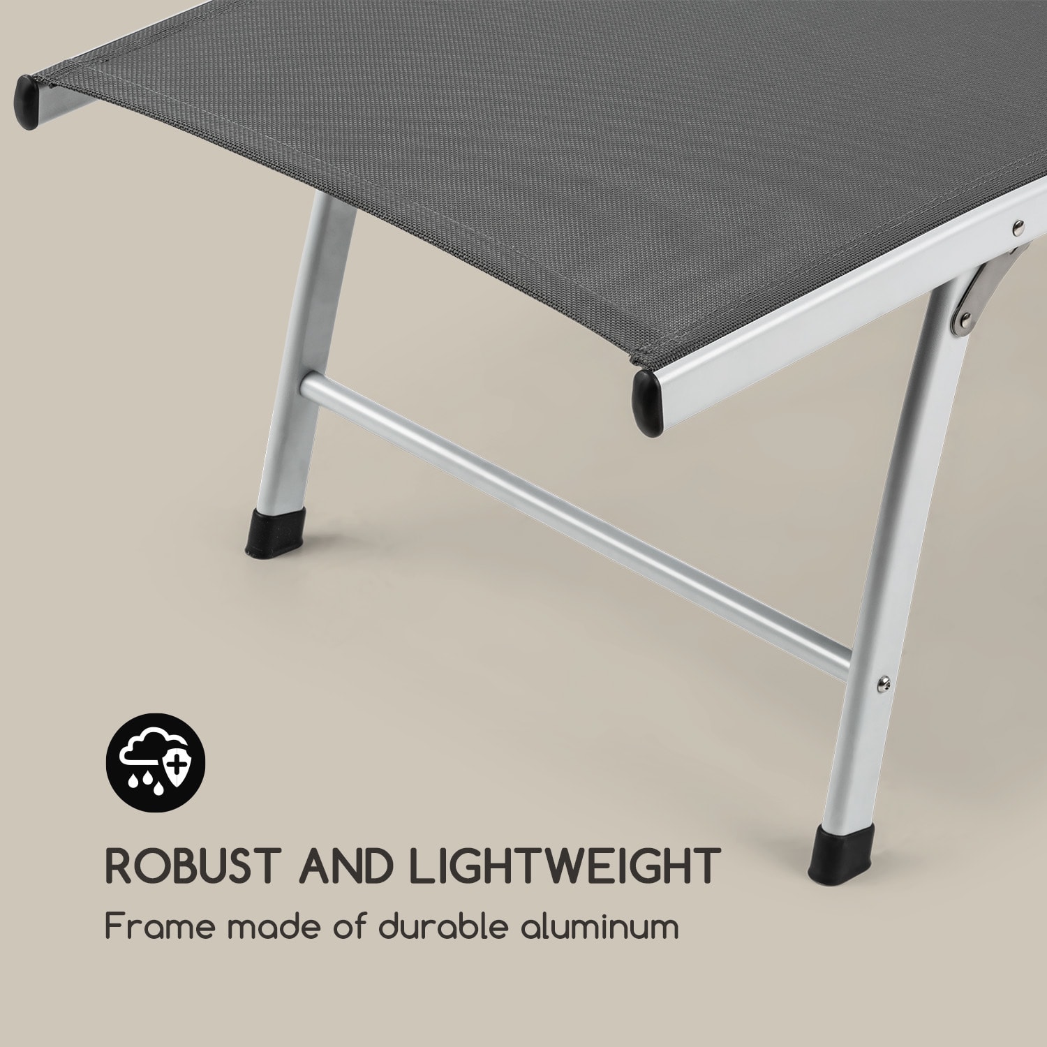 Sun Valley Sun Lounger Collapsible Pillow Grey Dark Gray