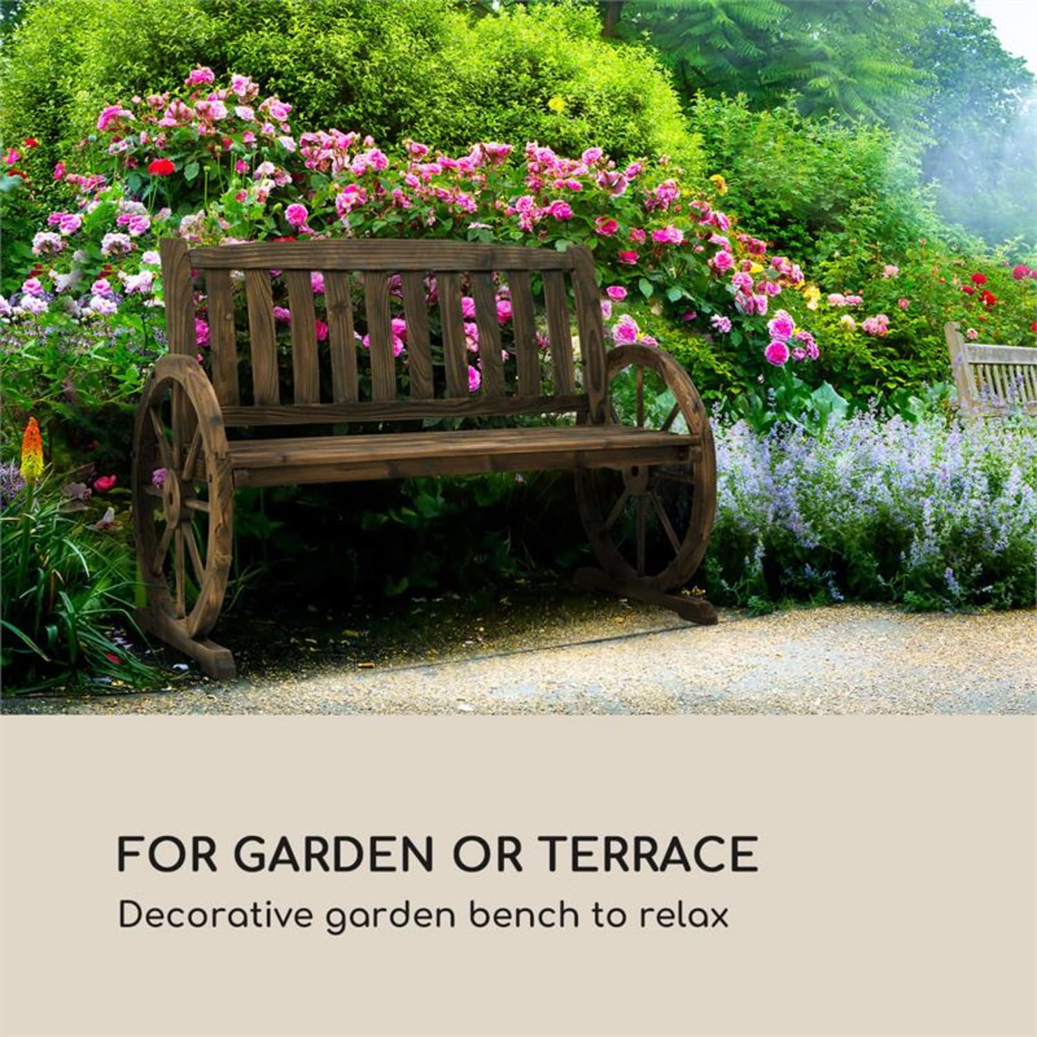 Blumfeldt Murnau Banco de jardín de abeto Tratado al fuego Marrón