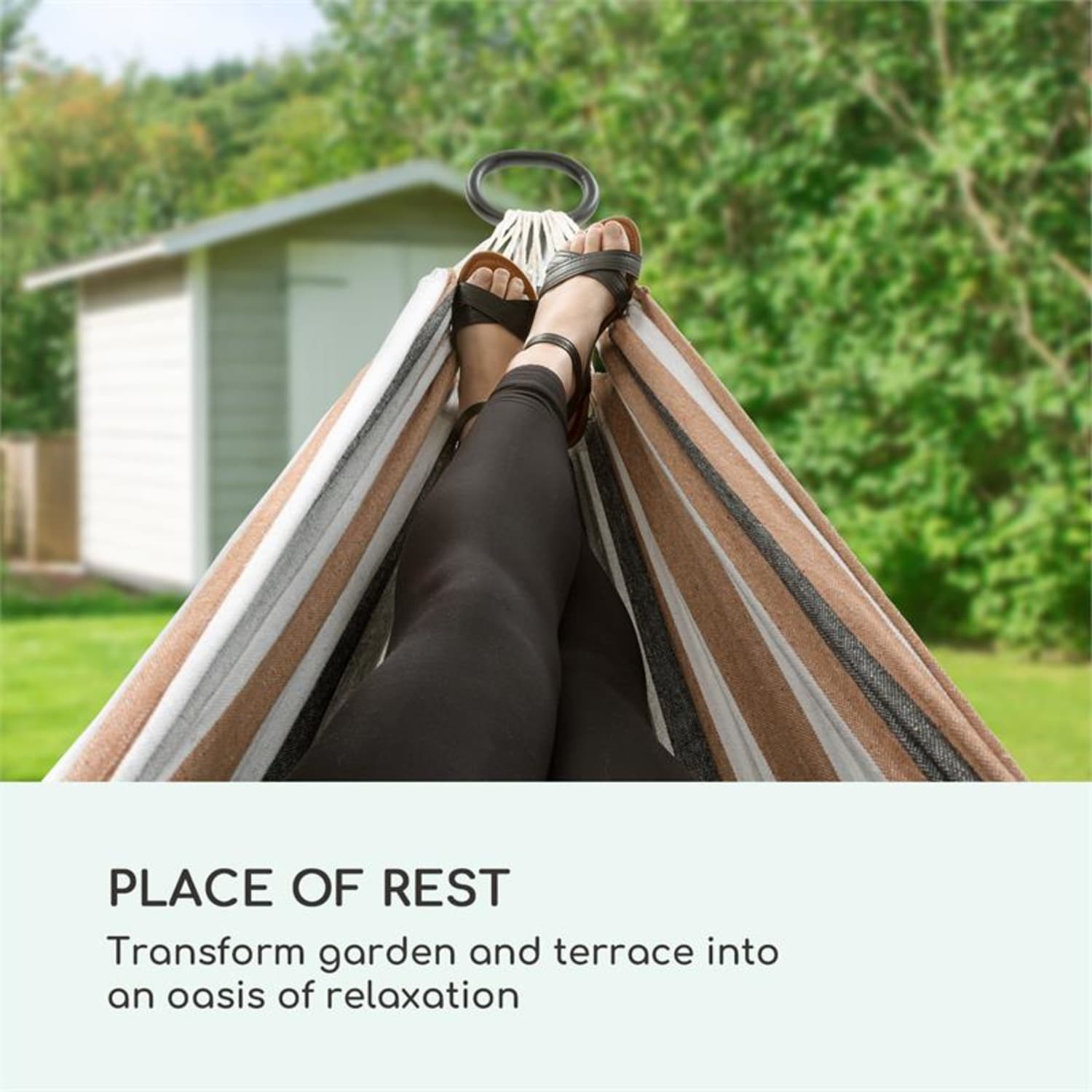 Blumfeldt Sri Lanka Swing Amaca Telaio in Acciaio 160 kg max. a righe