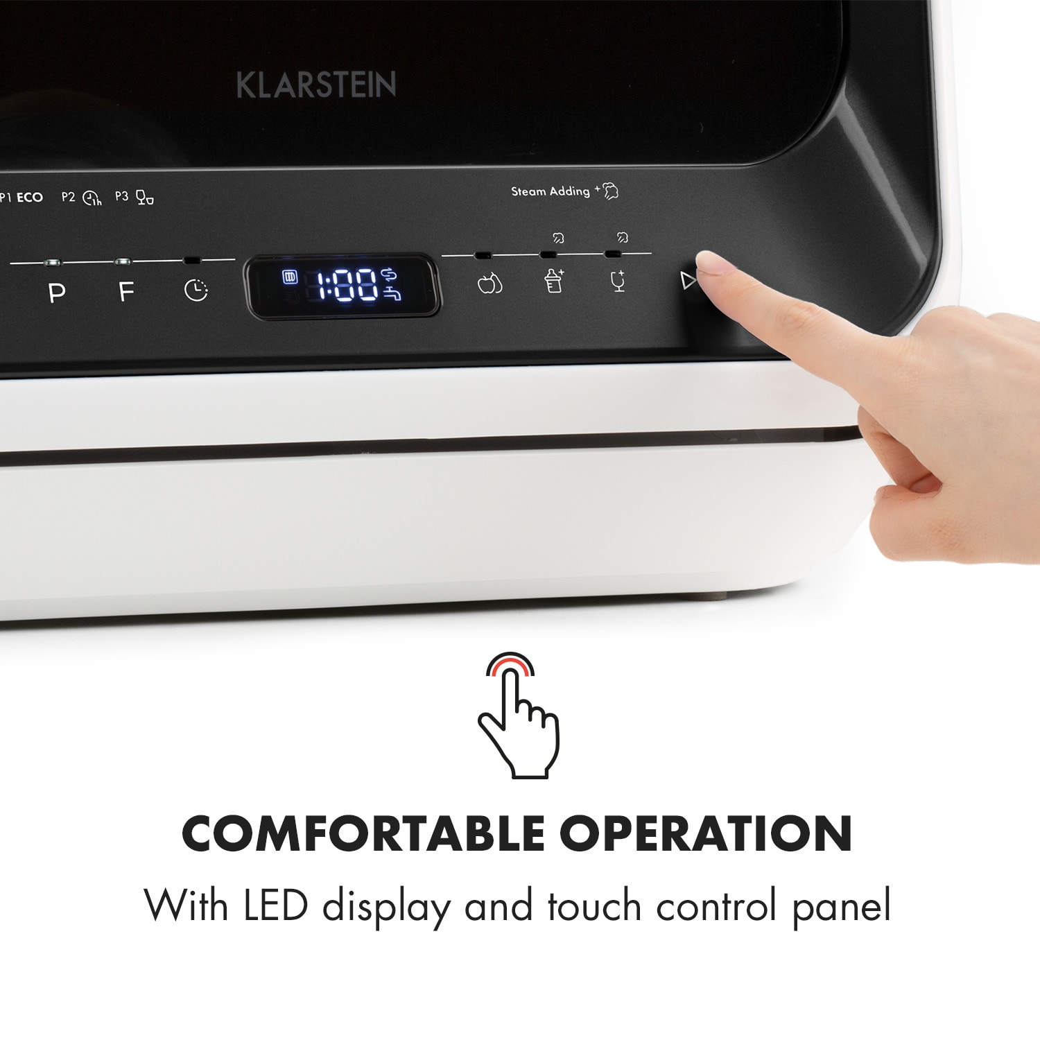 Klarstein Amazonia Mini Dishwasher 6 Programmes LED Display Black