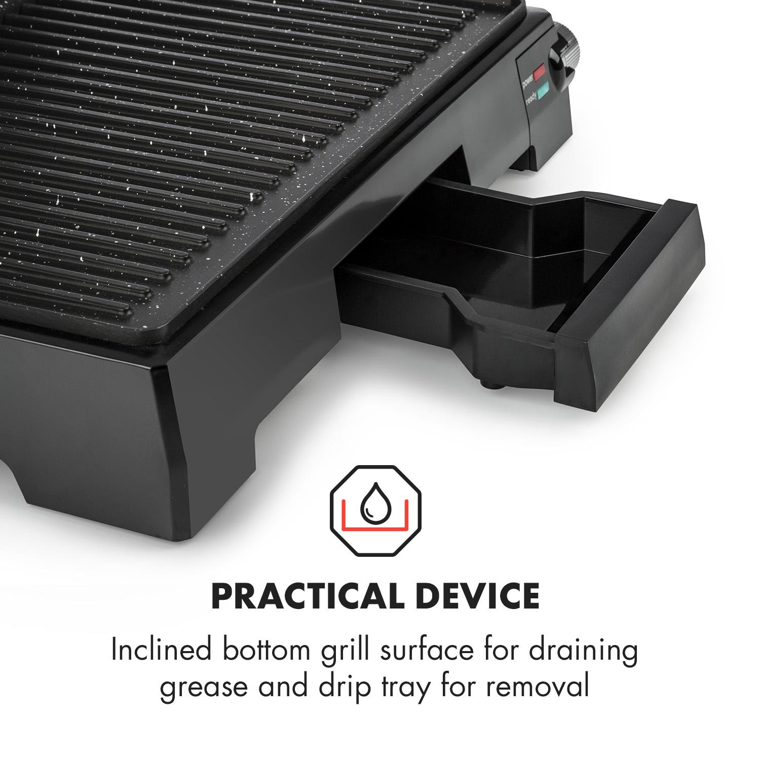 Klarstein Buffalo Contact Grill Panini Maker 2000W Stainless Steel