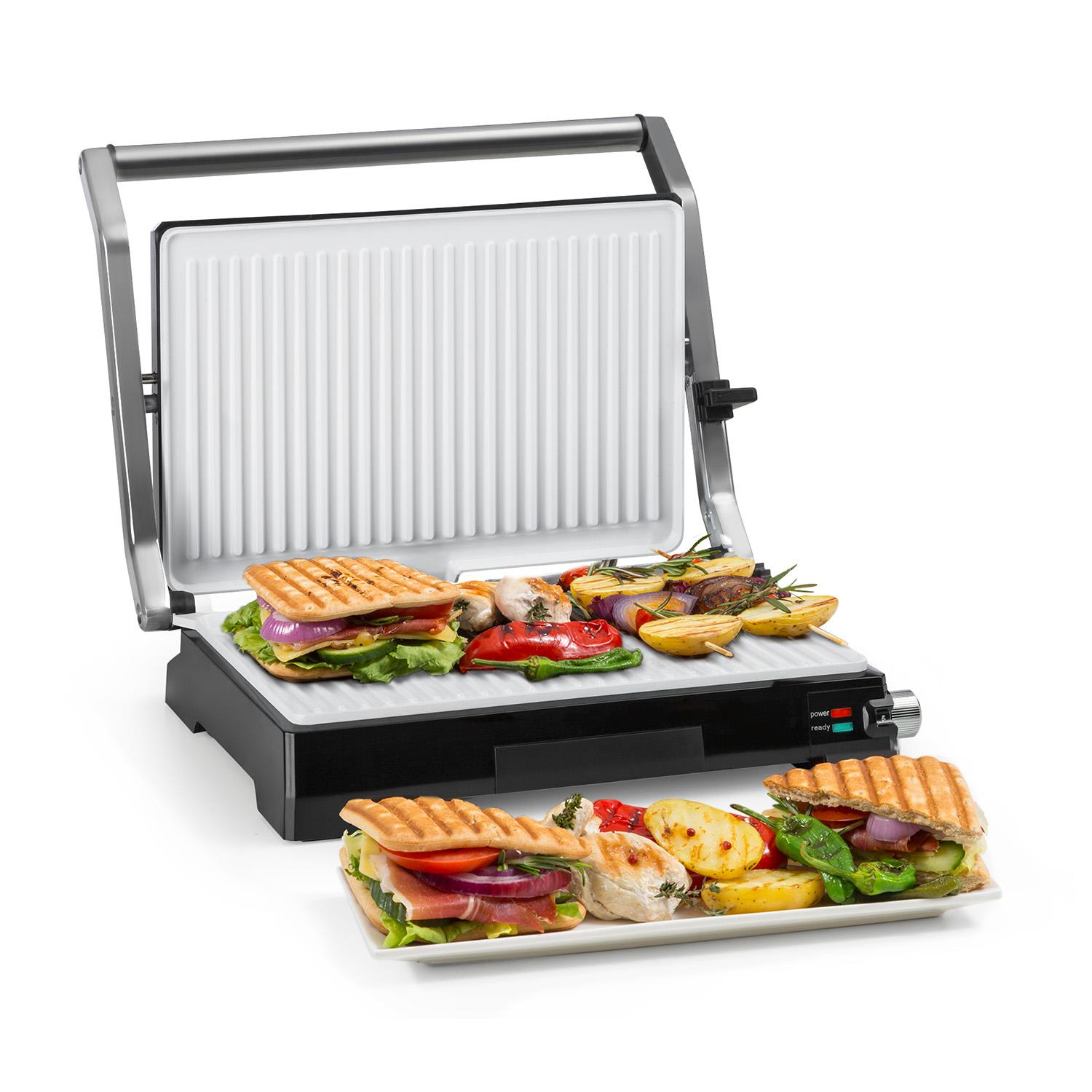 Buffalo contactgrill paninimaker 2000W rvs zilver/zwart