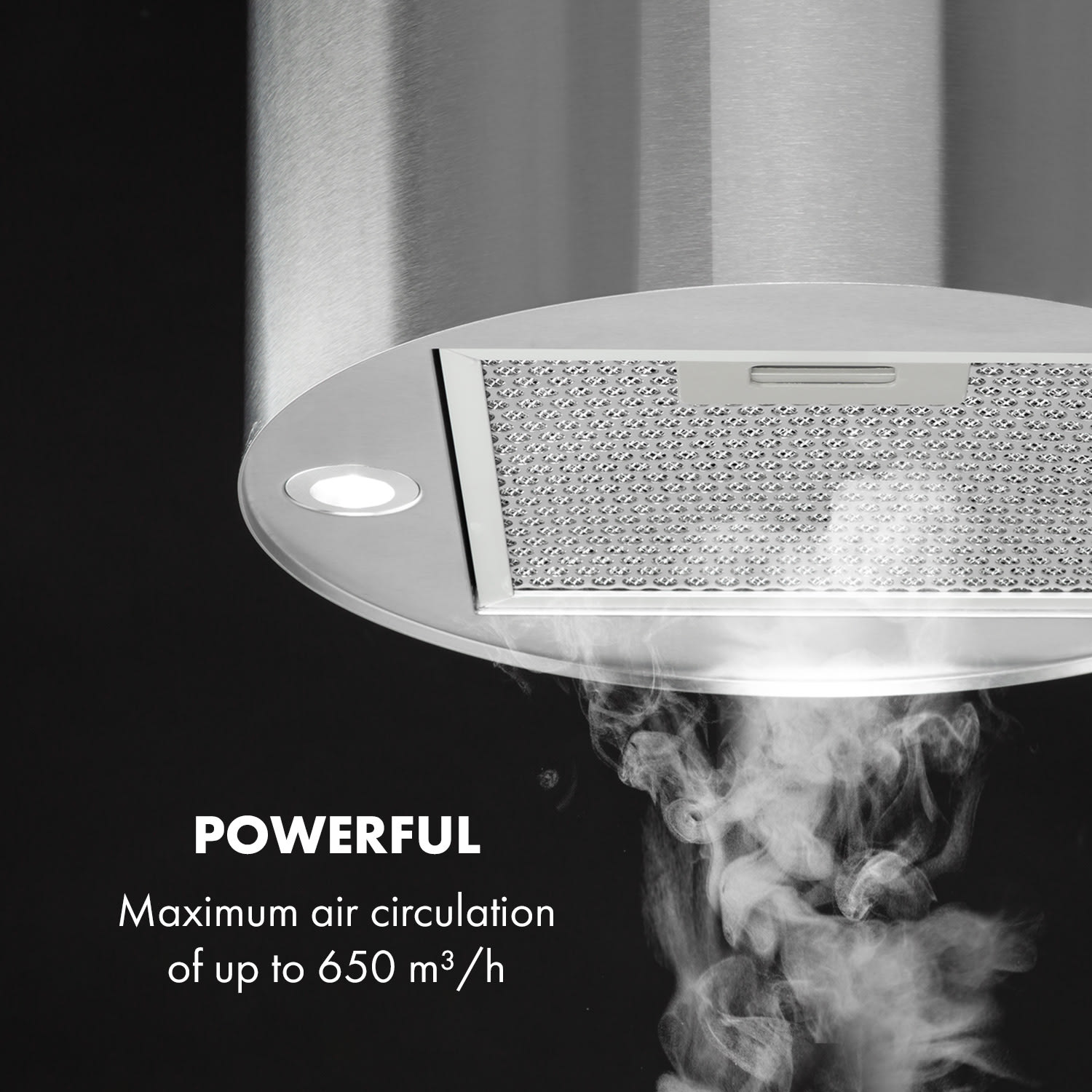 Klarstein Beretta Island Cooker Extractor Hood Ø49.5cm Exhaust