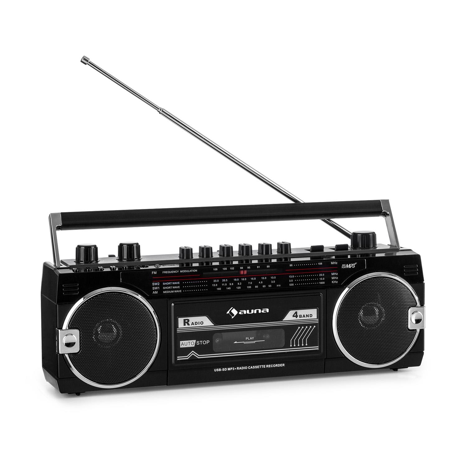auna Duke MKII Cassette Recorder Radio BT USB SDSlot Telescopic
