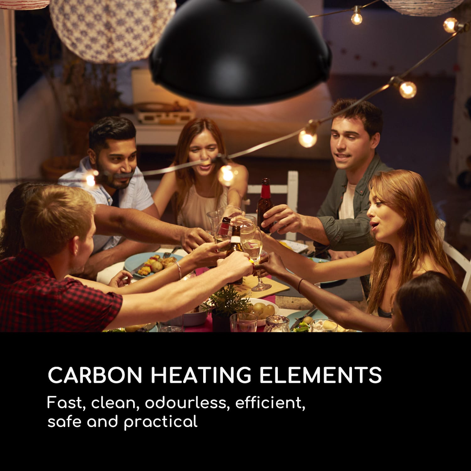 Blumfeldt Blackpool Heat Patio Heater IR ComfortHeat IP54 2100W Black